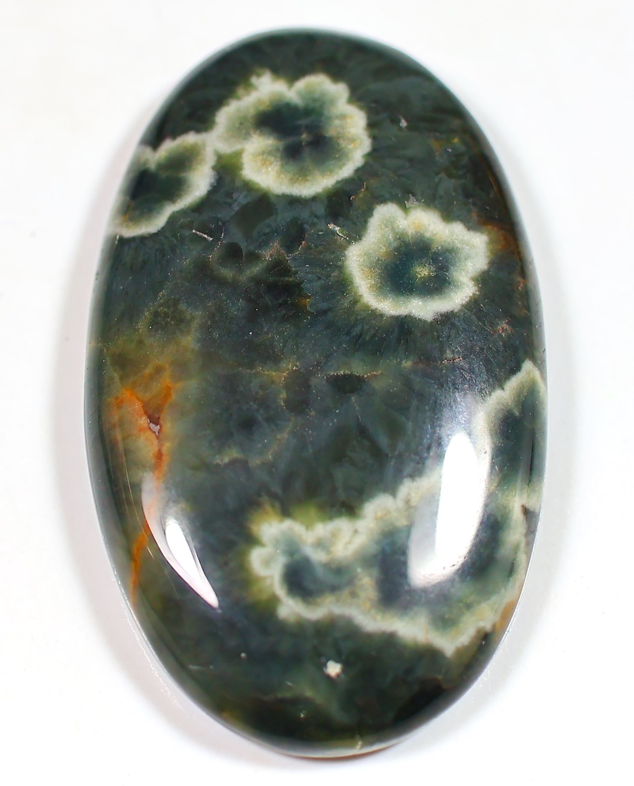 58 CT 6X25X41 mm NATURAL ORBICULAR OCEAN JASPER OVAL CABOCHON GEMSTONE CU-145