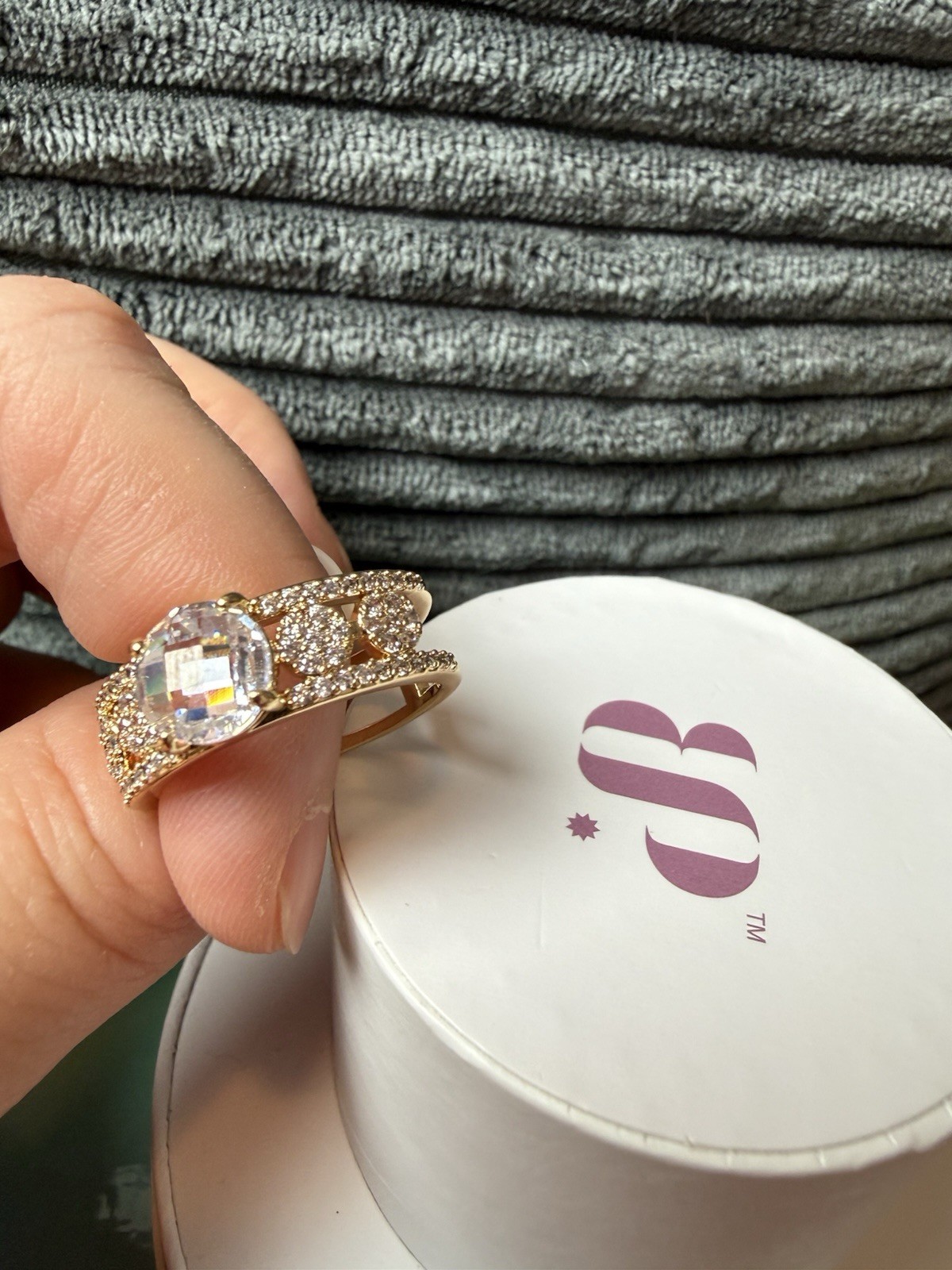 BP OG Ring Size 10 “She Runs The Room” Diamond CZ on Gold Plating
