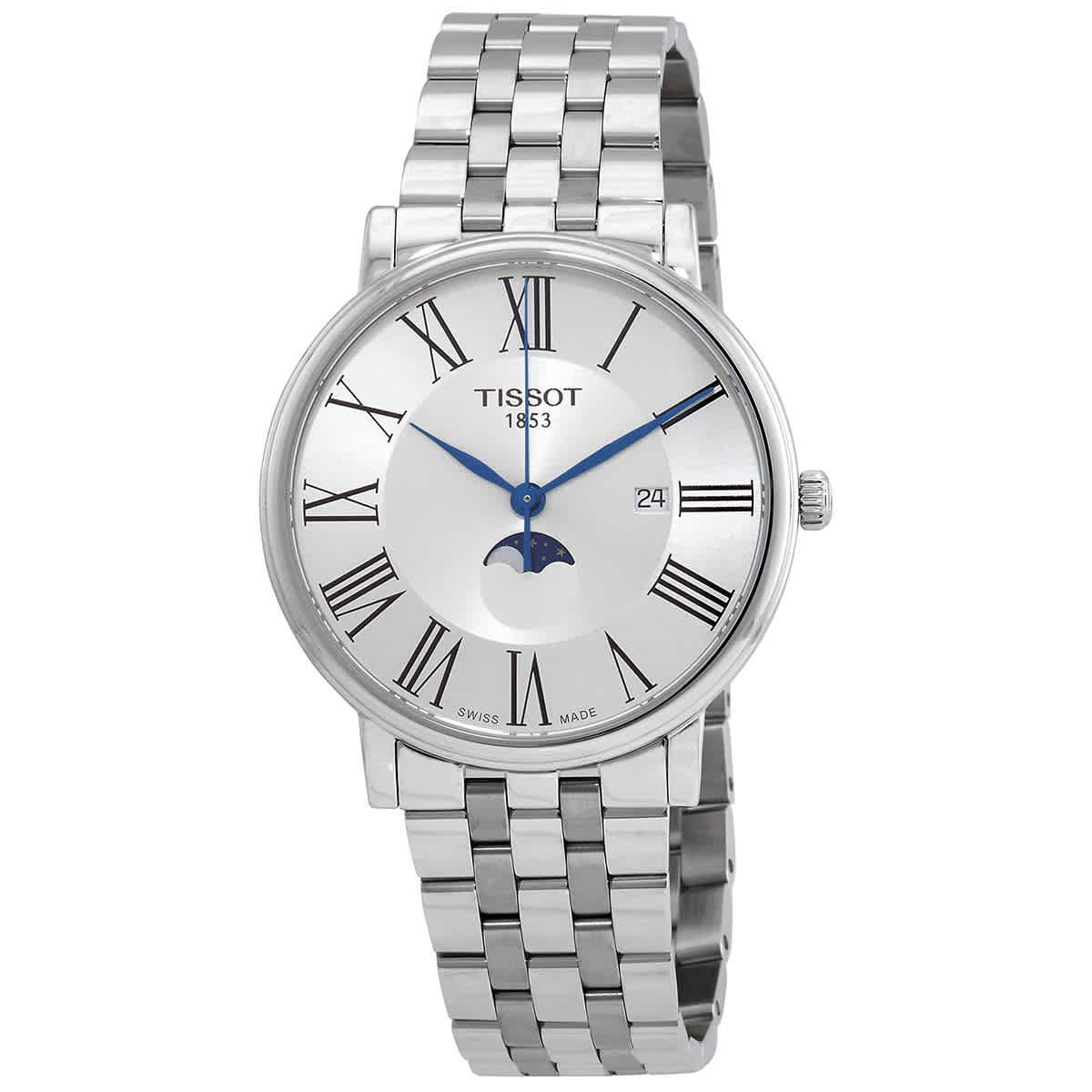 Tissot Carson Moon Phase Quartz Silver Dial Men’s Watch T1224231103300
