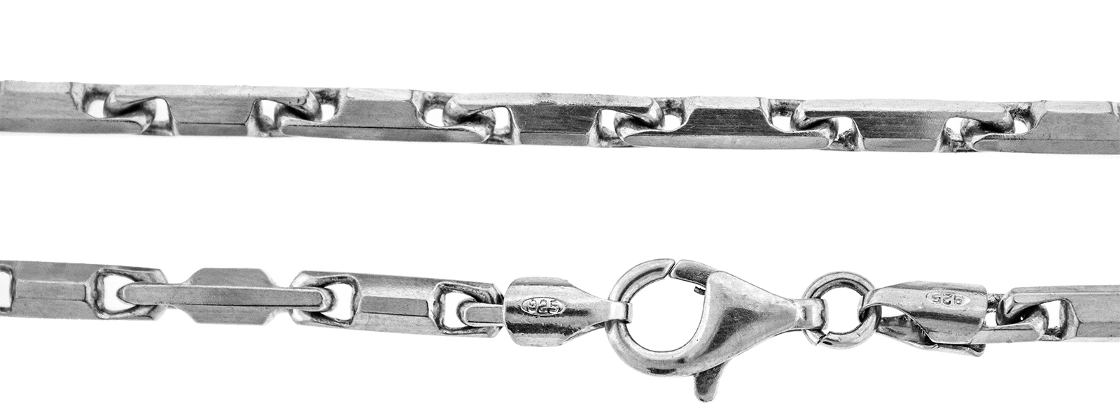 925 Sterling Silver Heshe Arrow Bullet Link 2.75mm Chain Necklace 20 inches Long