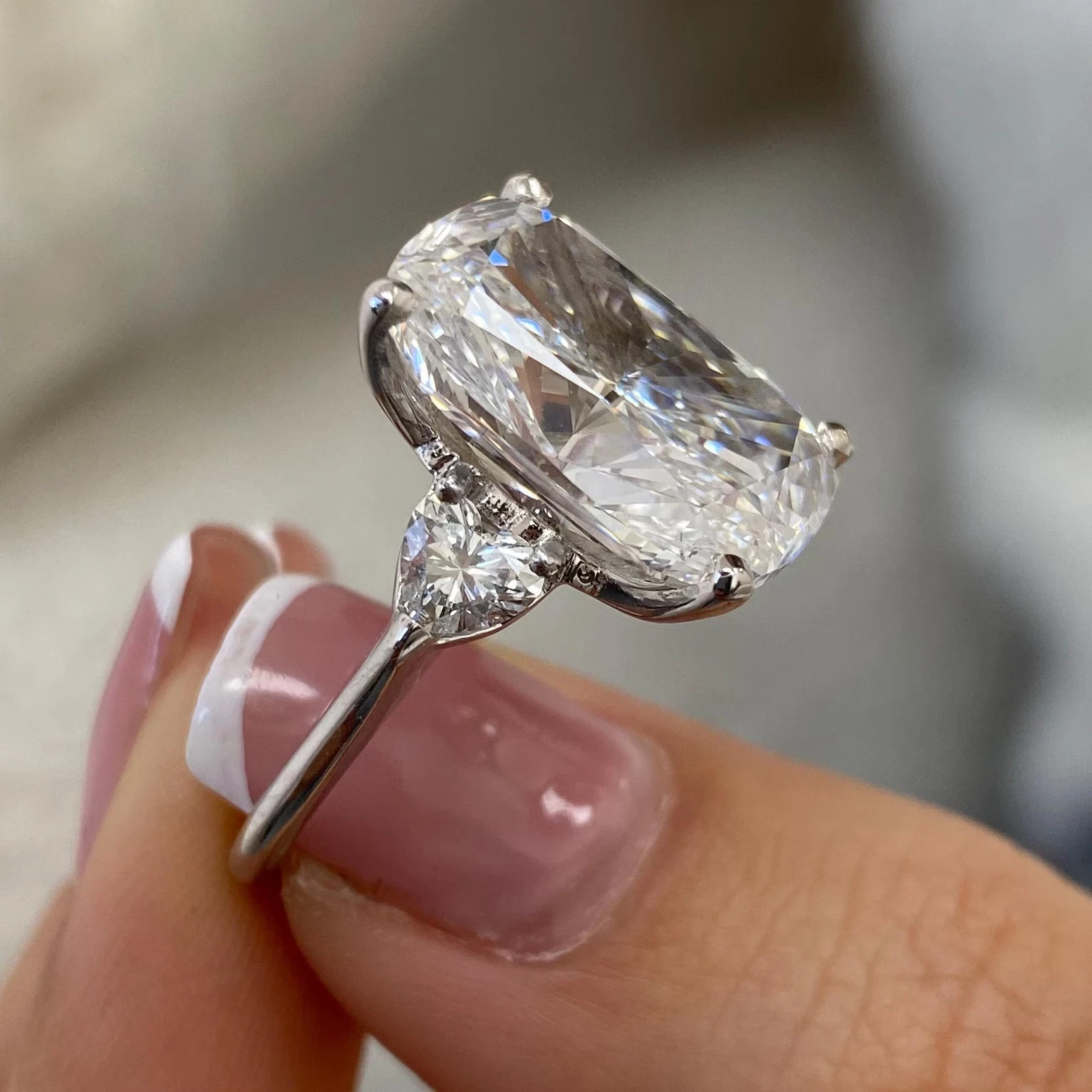 RARE 10.00 Ct Certified Cushion Diamond Solitaire Ring 925 Silver Great Shine