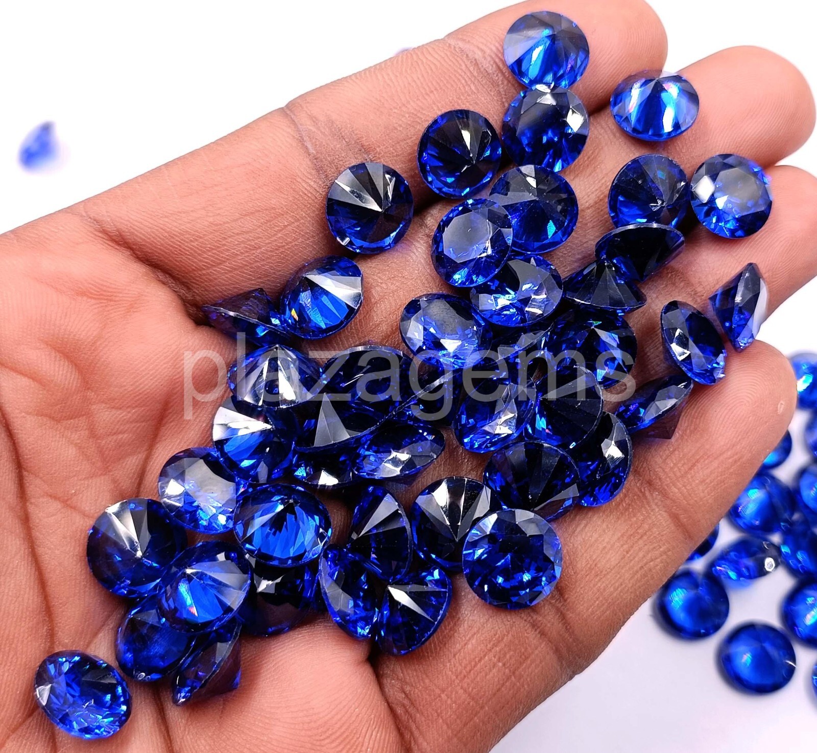 Round Shape Natural Blue Sapphire 5Pcs 10 x10 mm Size Certified Loose Gems 25N