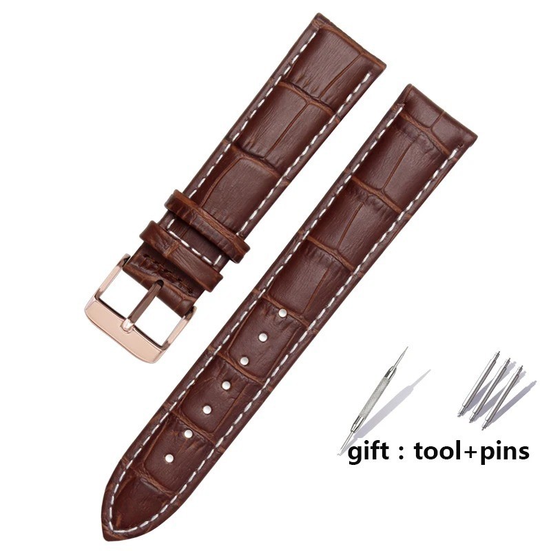 Leather Watch Band Strap Universal Replacement 12–22mm for Men Women