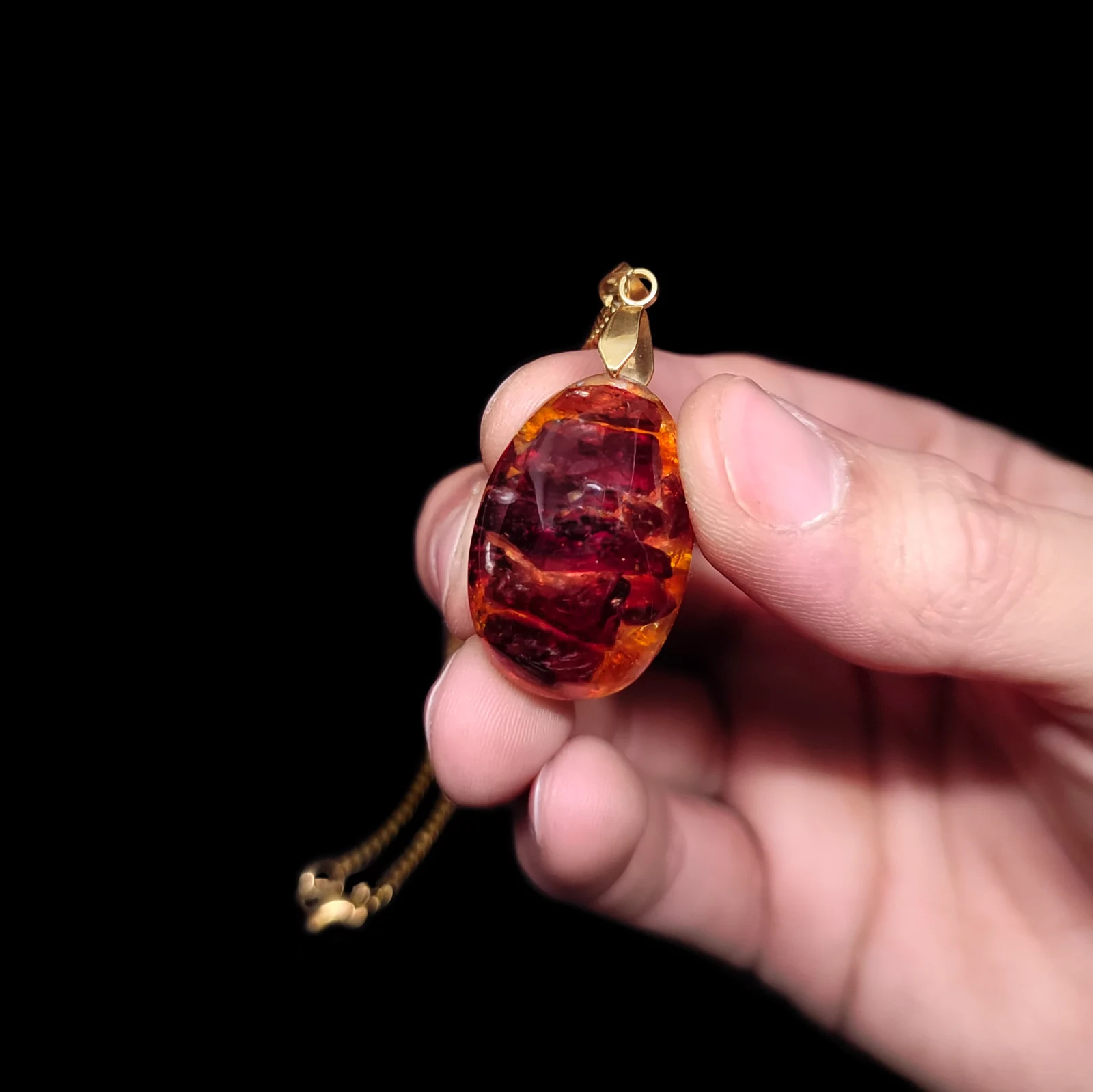 Orgonite Pendant “Sol Invictus” Orgone Jewelry Gemstone Amulet Crystals