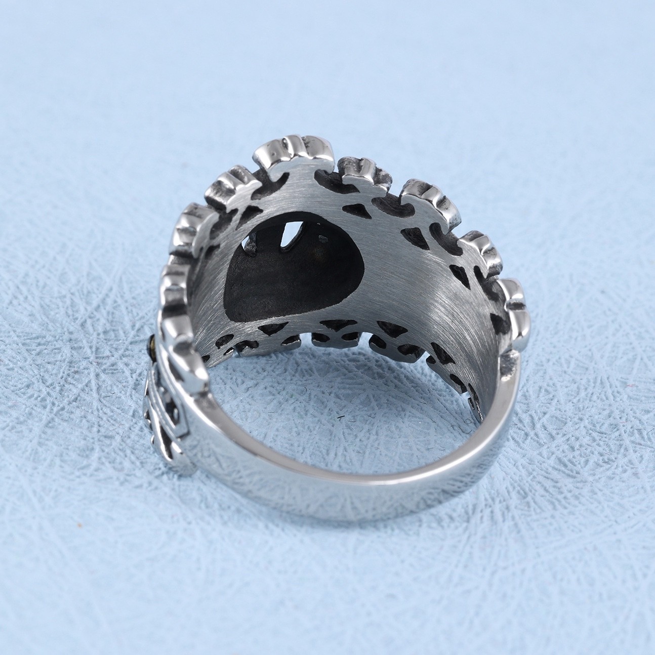 MENDEL Mens Black CZ King Crown Ring Men Stainless Steel Size 6 8 9 10 11 12-15