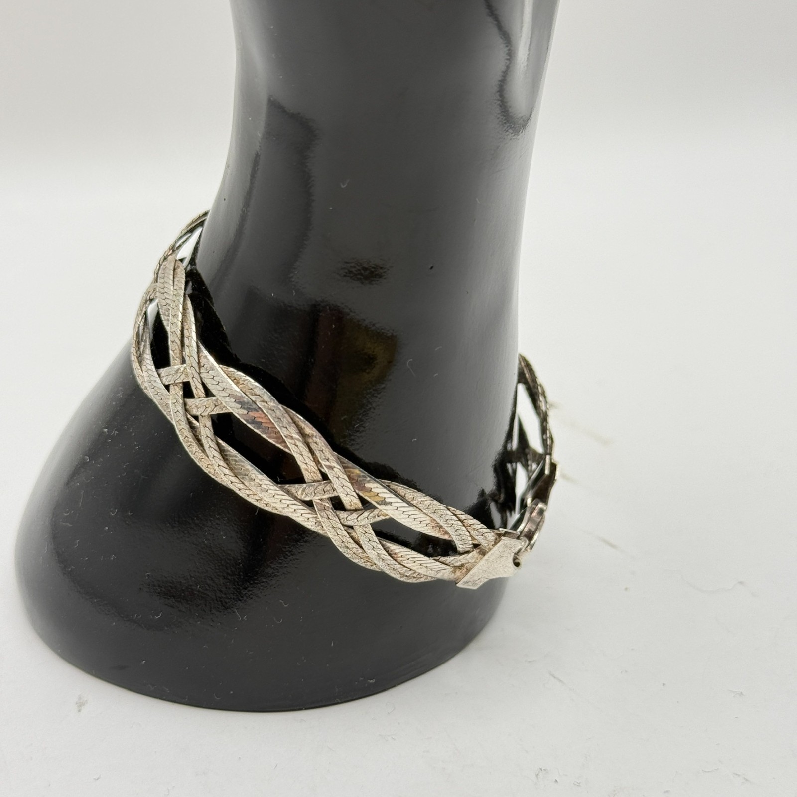 Vintage Milor Italy 925 Sterling Silver Woven Herringbone 7.5″ Bracelet 10.6g