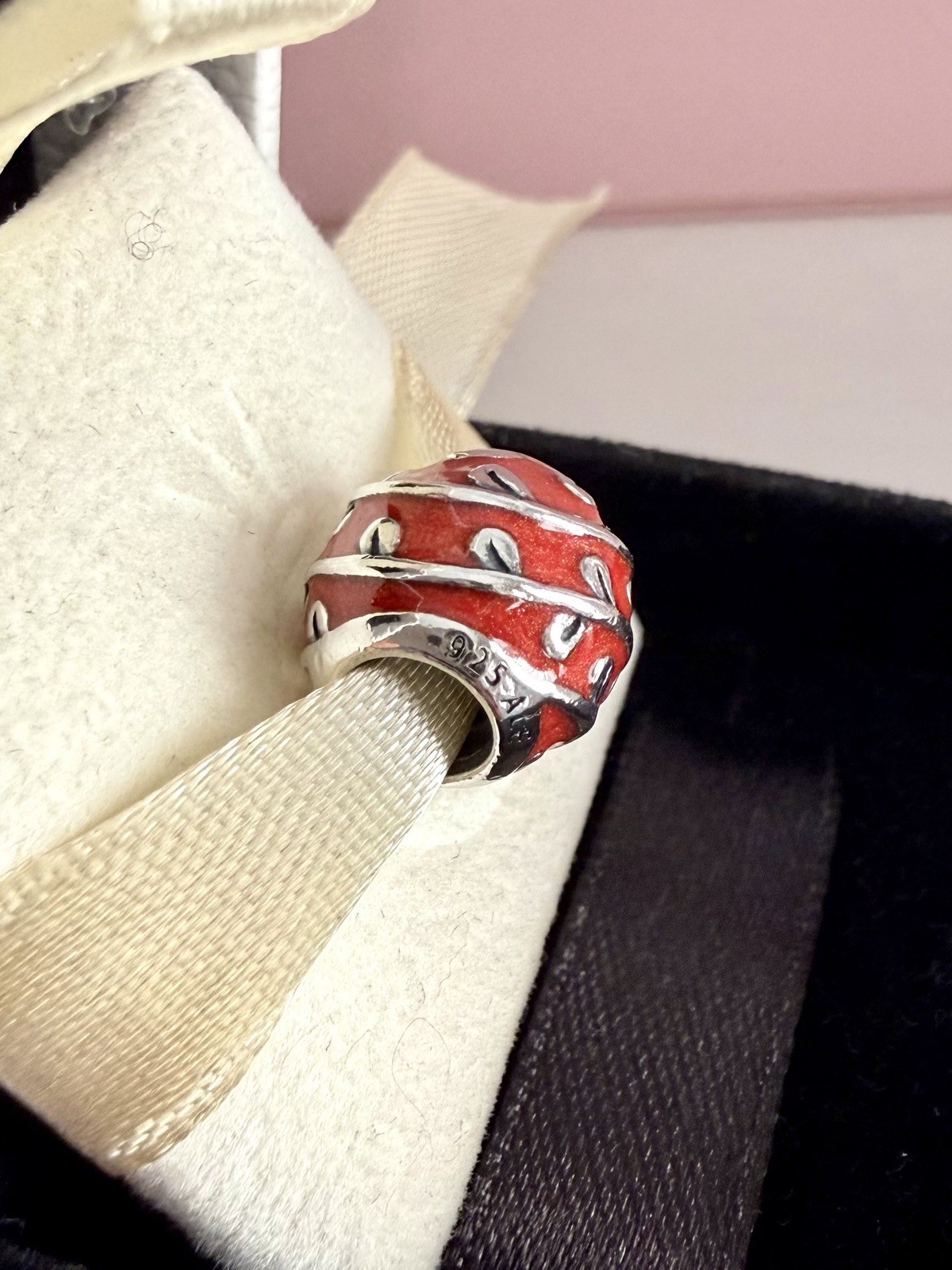 PANDORA STERLING SILVER RED VINES ENAMEL CHARM #790525EN17 AUTHENTIC RETIRED