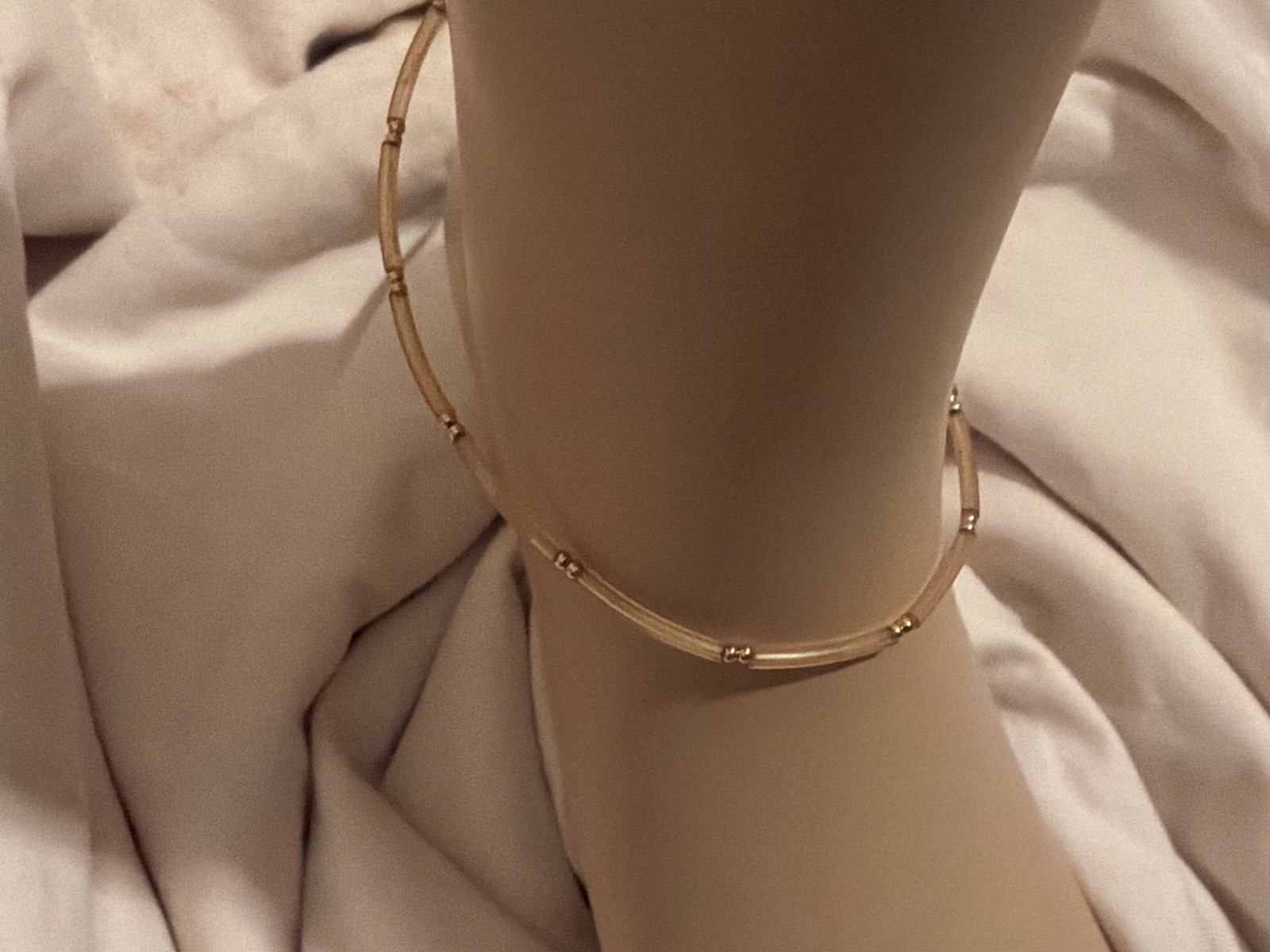 BEAUTIFUL MILOR designer 18k yellow gold ANKLET bracelet 10 inches long