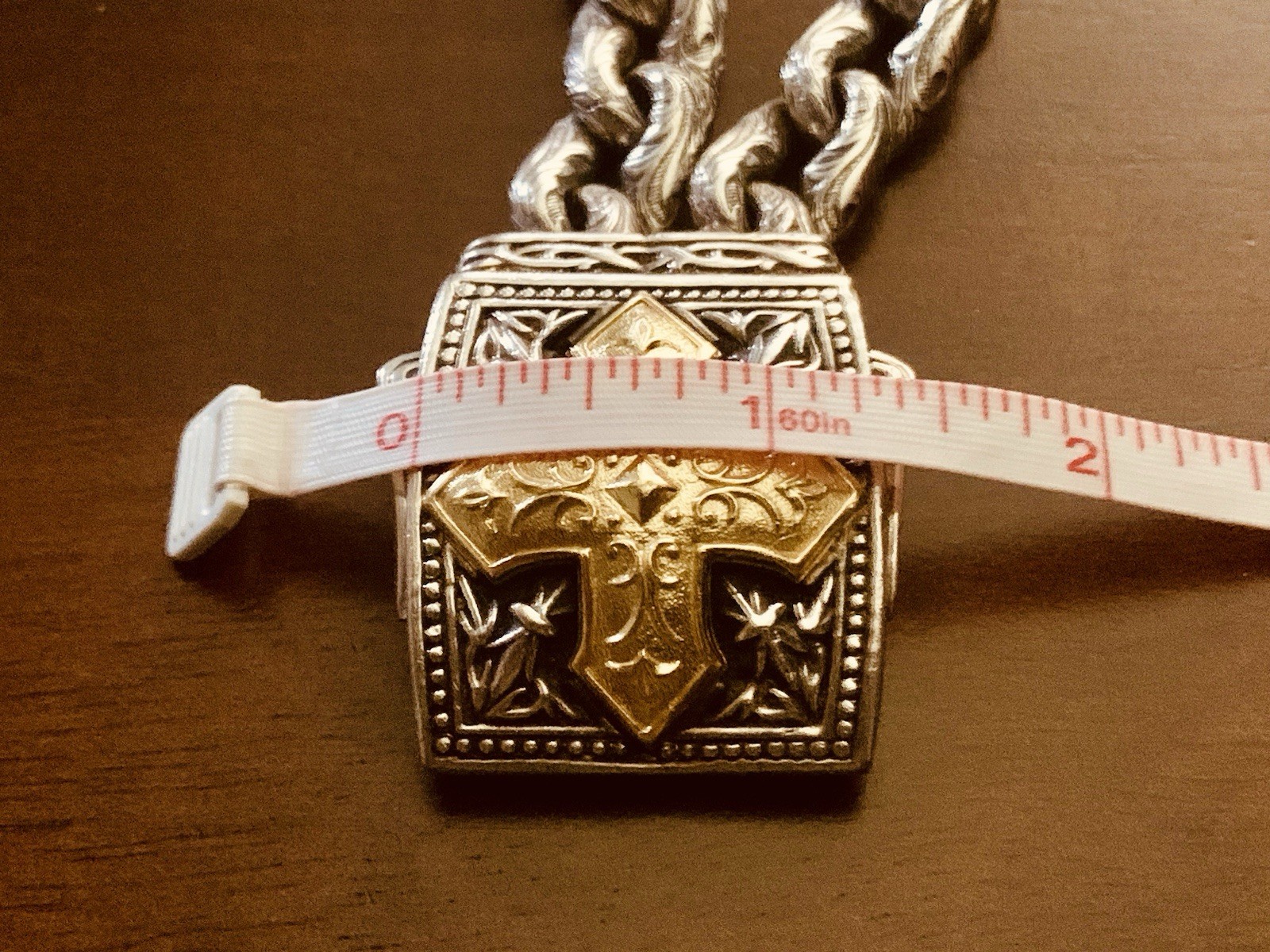 RARE Scott Kay UNKAGED 18K/Sterling Silver MASTERPIECE Gold Cross Bracelet 8”