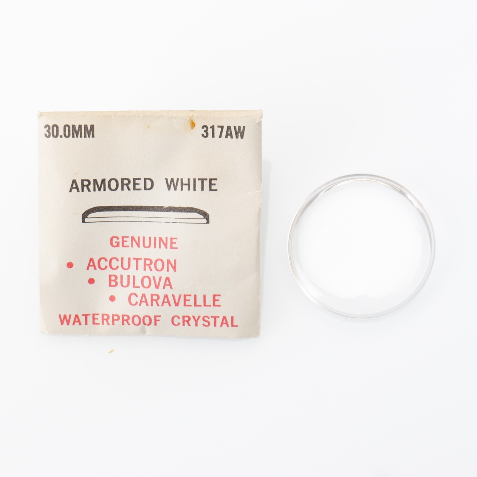 Genuine Bulova 317AW, 318AW Acrylic Clear Crystal 30.0mm Watch Part (C1D11)