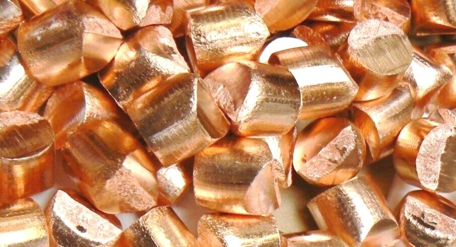 Pure Copper 99.99% Oxygen Free Cu Metal Anodes Slugs Melting Casting Alloy 1 Lb