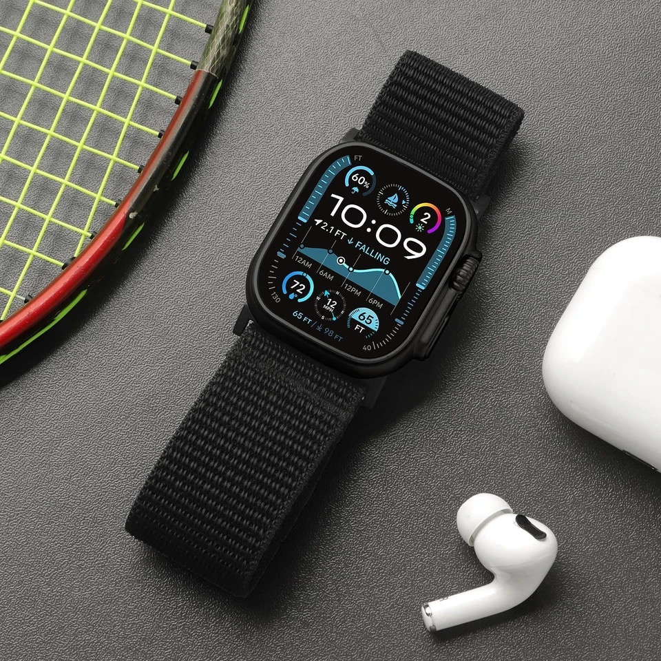Ultra Wide Nylon Fabric Watch Band Compatible with Apple Watch 38mm 40mm 41mm 42