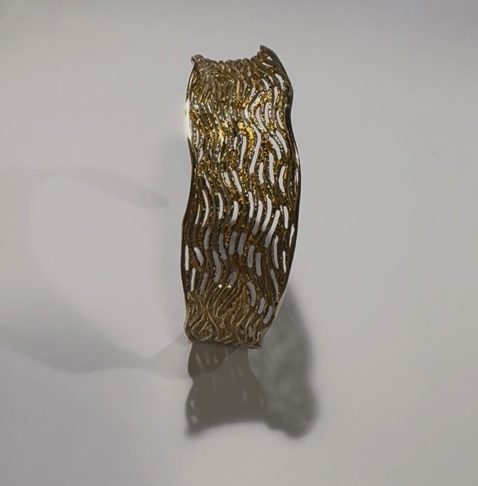 Vicenza Yellow Gold over Sterling Silver Cuff Bracelet QVC