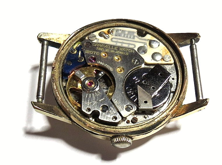 VINTAGE 1968 MEN’S CARAVELLE M8 TRANSFORMER 120TC BATTERY WRISWATCH FOR PARTS