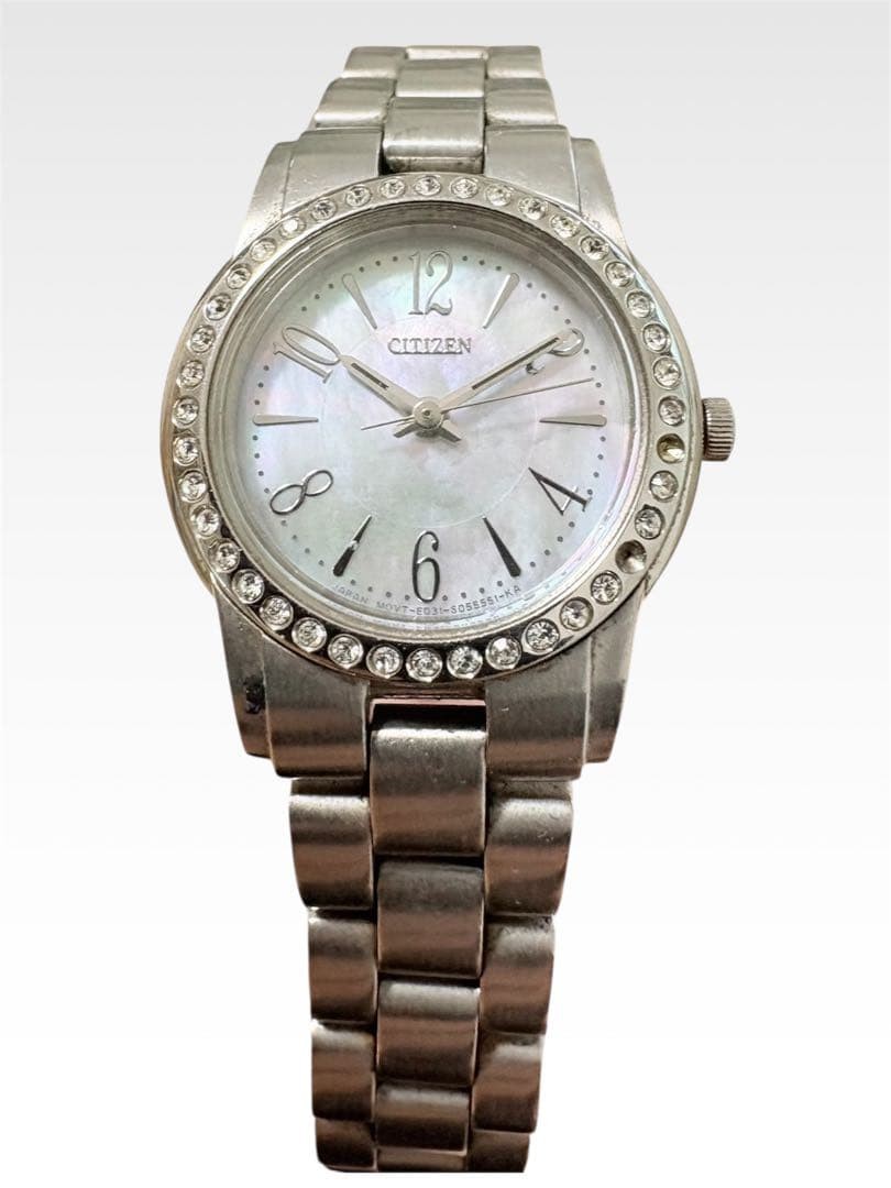 Citizen Eco-Drive Ladies Wristwatch Solar White Shell wrist 14cm/5.5in NB/NA
