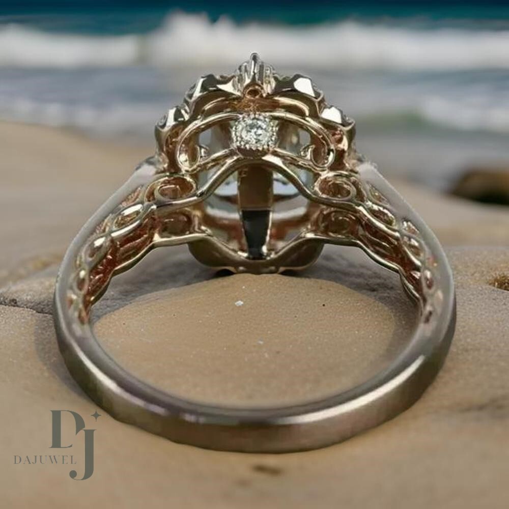 2.70 CT Emerald Cut VVS1 Moissanite Vintage Engagement Ring Solid 14K Rose Gold