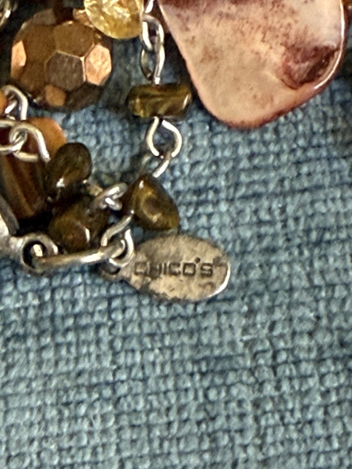 Chico’s Warm Brown Shell And Icy Beaded Multi Strand Statement Necklace