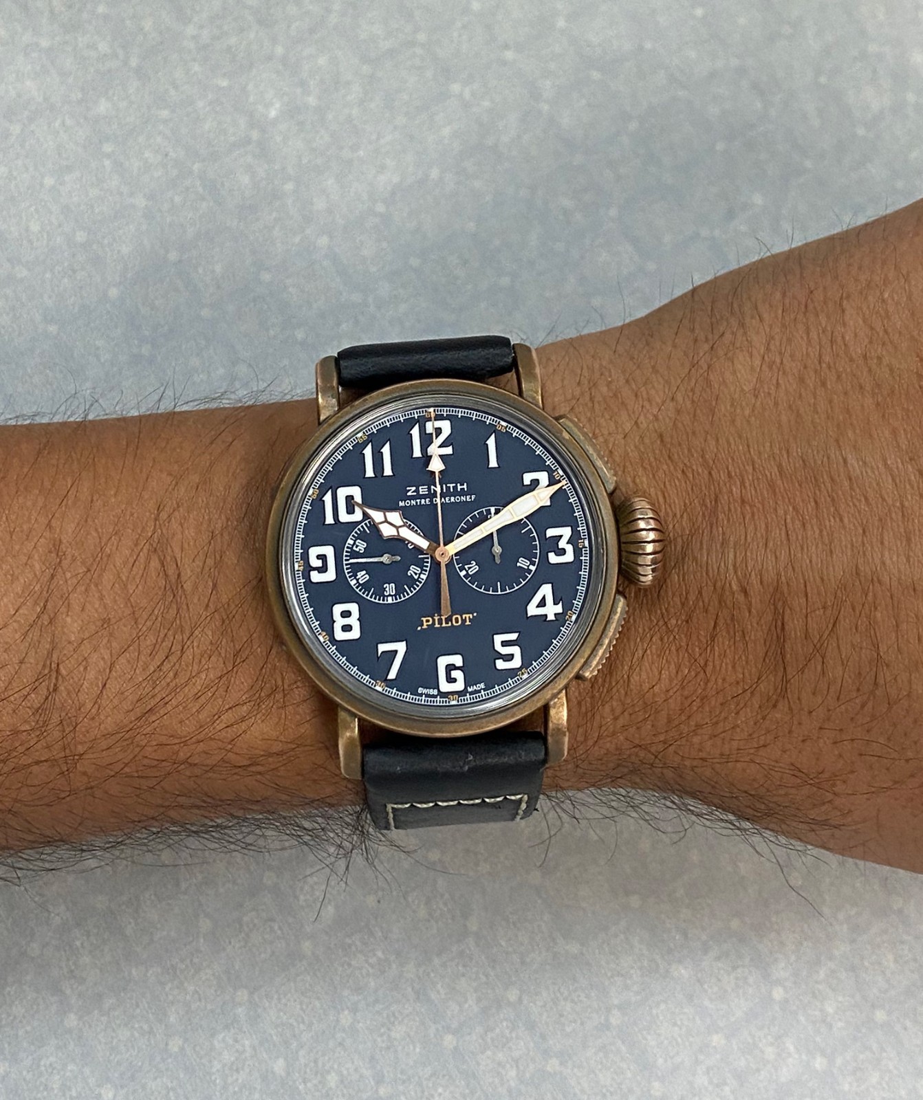 Zenith Pilot Type 20 Chronograph Bronze Blue Dial 45mm Watch B/P ’20 29.2430.406