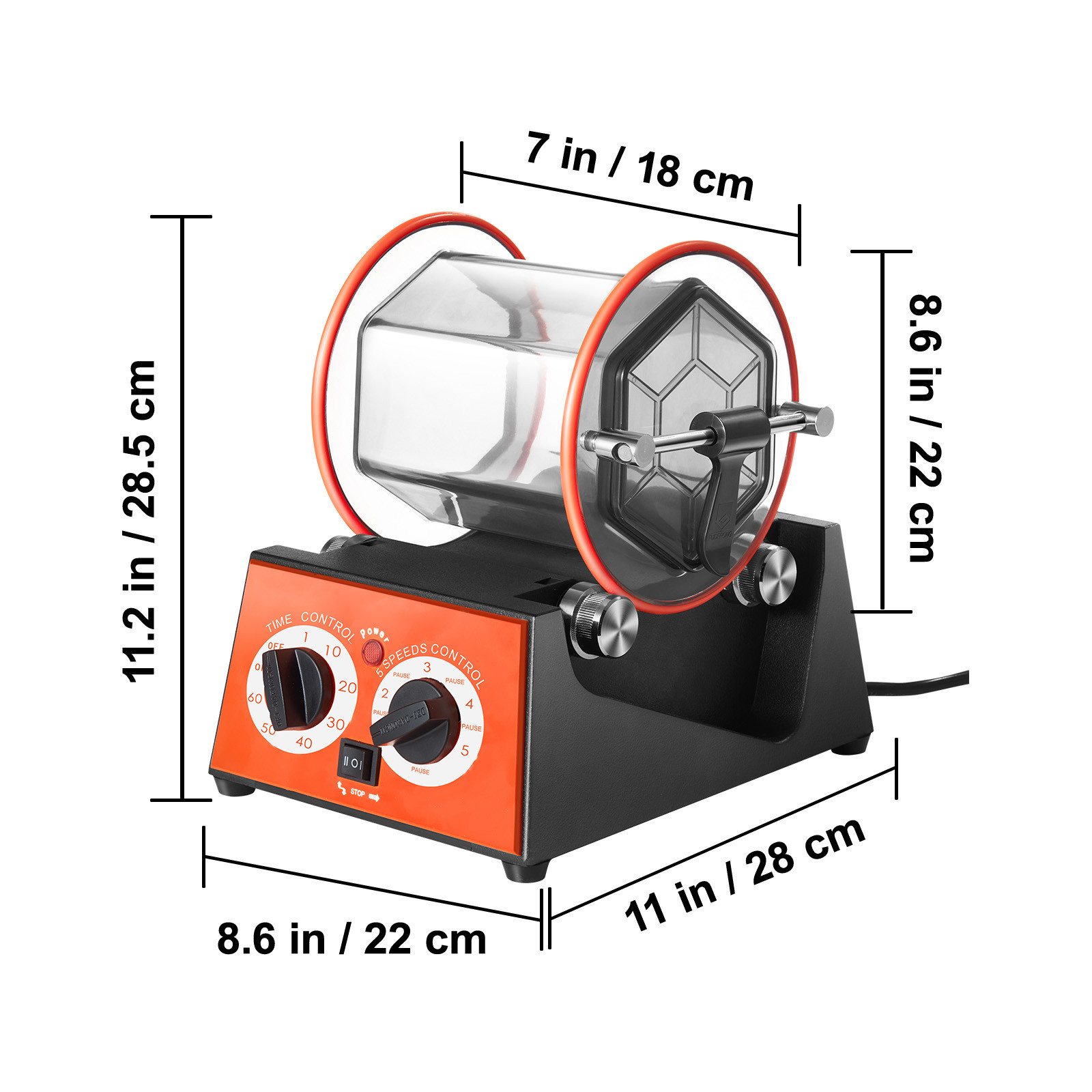 VEVOR 5kg Rotary Tumbler Surface Polisher Jewelry Polish Finish Machine Gem DIY