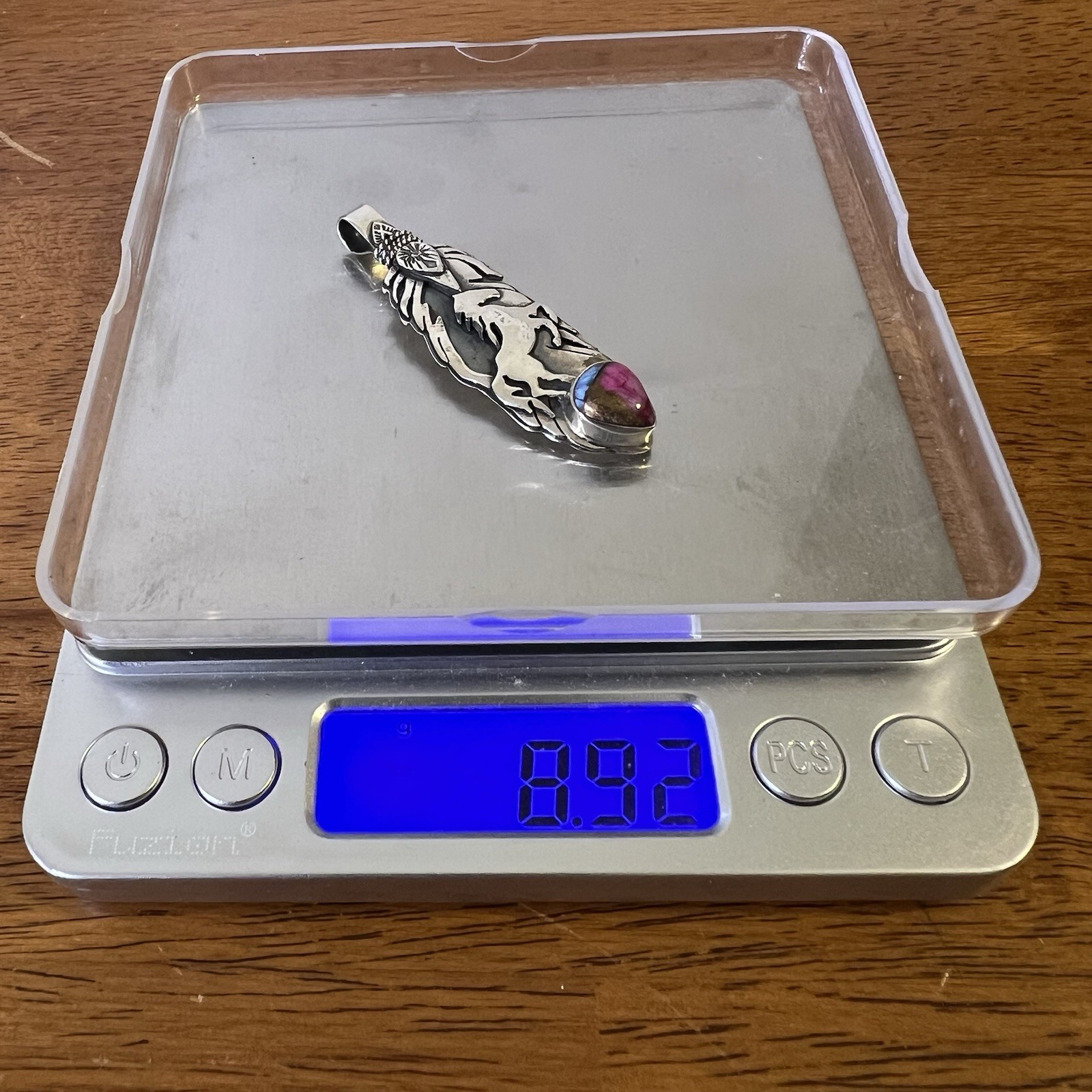 925 Sterling Silver Horse Feather Pendant | Dahlia | Solid Back | Southwestern
