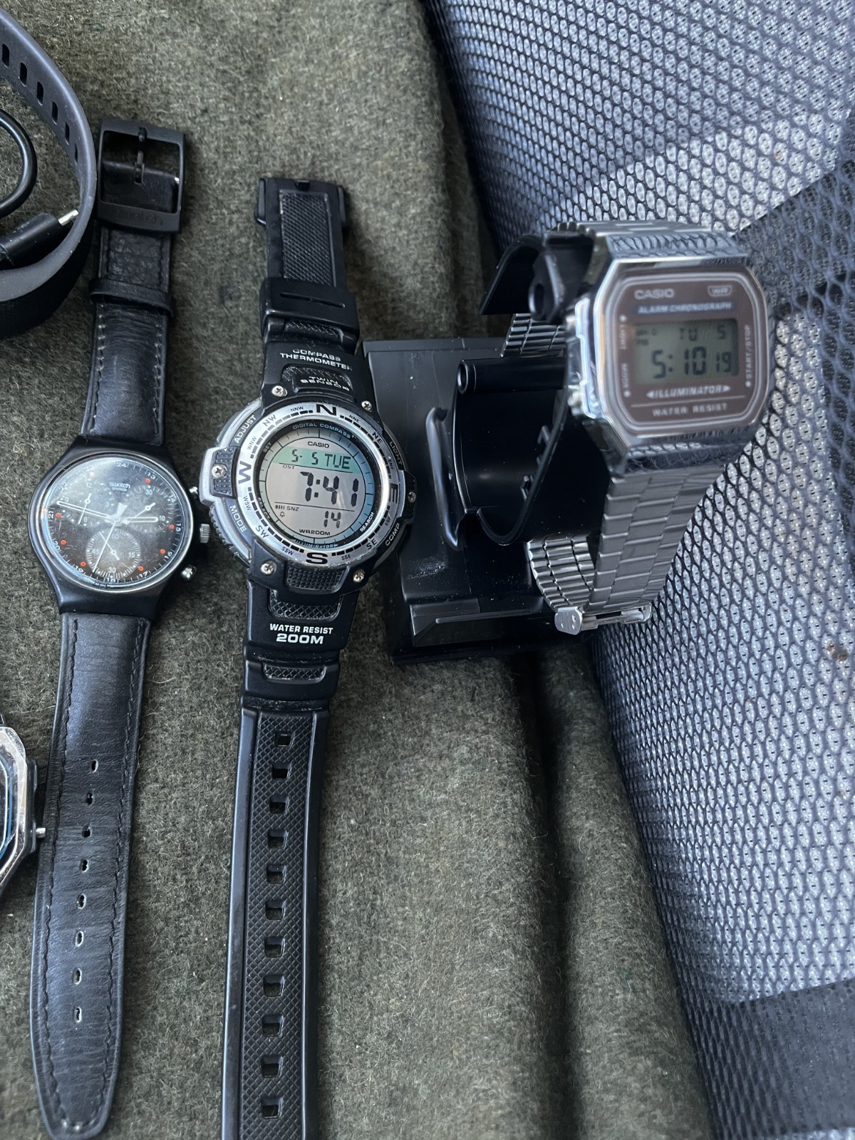 Casio a158, a168, swatch, Pro Trek Triple Sensor Tough Solar, F91W, Fitbit