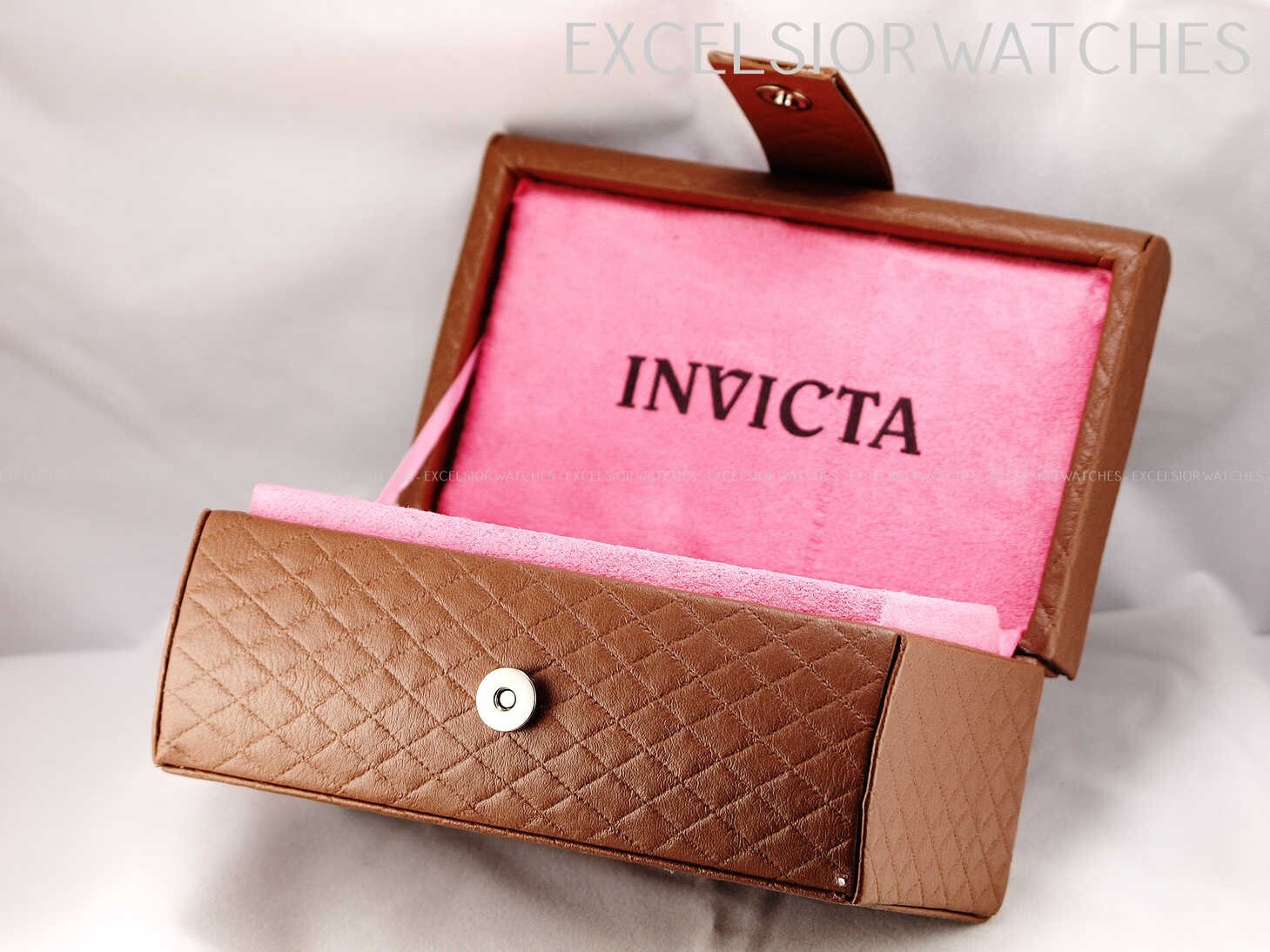 NEW Invicta 3 Slot Watch Case BROWN / PINK