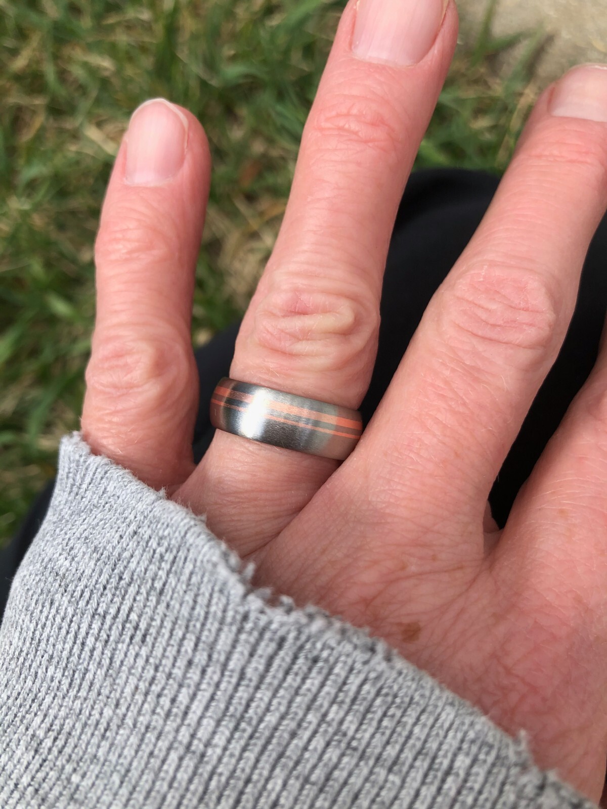 Copper and Titanium, Ring, 5-8.5mm widths, Made to Order, Brushed Finish