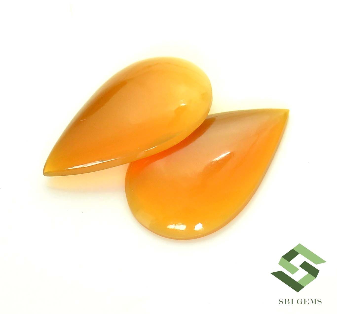 24×15 mm Natural Ethiopian Opal Pear Cabochon Pair 11.09 CTS Loose Gemstones