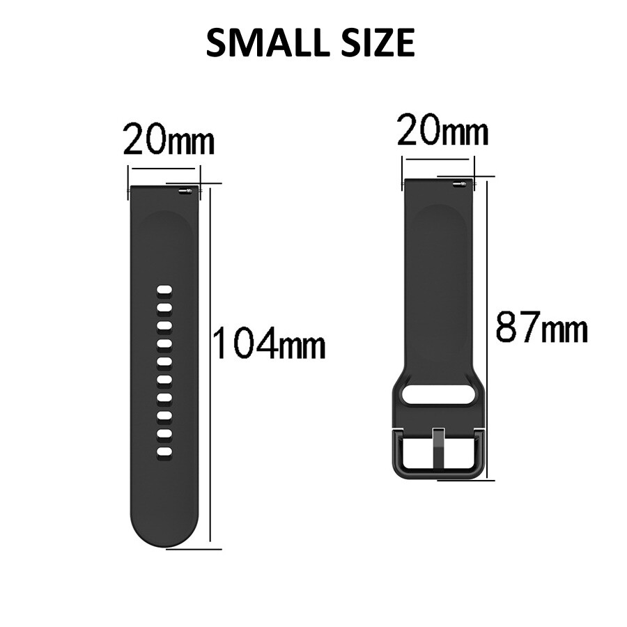 For Samsung Galaxy Watch 3 41mm Active 2 40mm 44mm Silicone 20mm Soft Band Strap