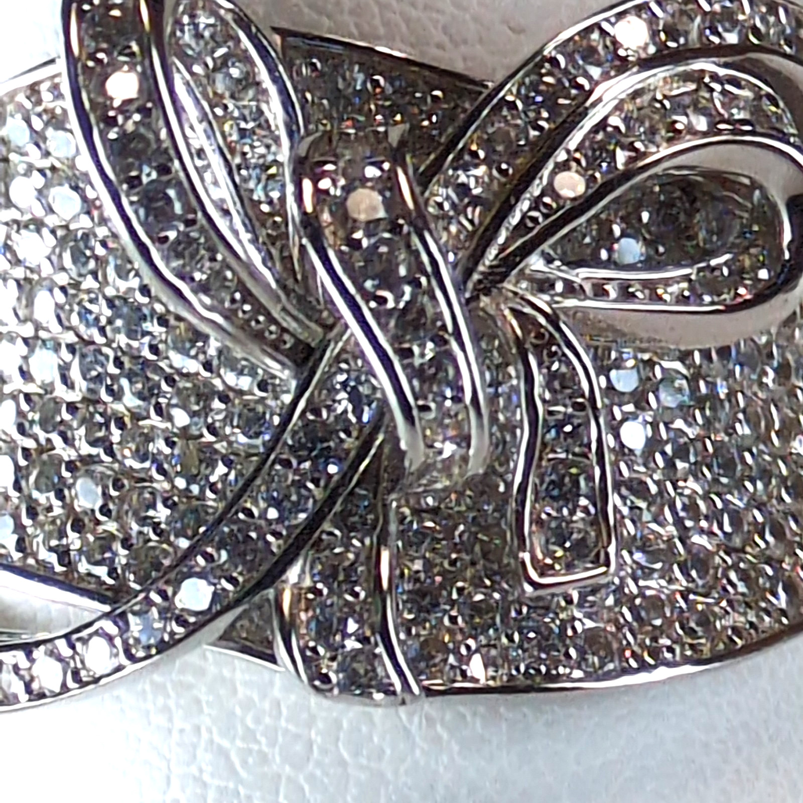 Victoria Wieck White Topaz Sterling Silver 925 Bow Ribbon Statement Wide Ring