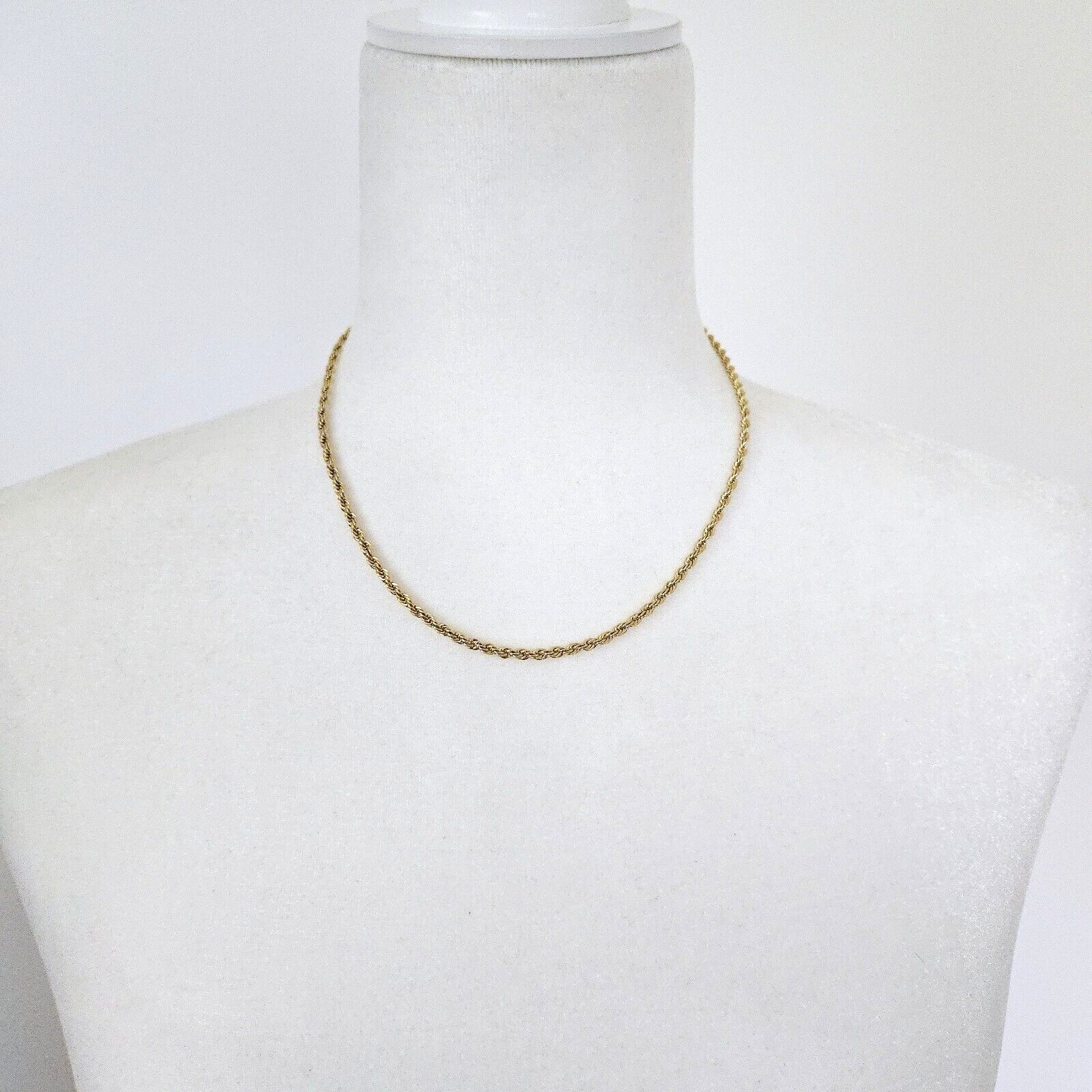 Vintage American Showcase Gold Plated Rope Chain Retro Classic Necklace 18″x 4mm