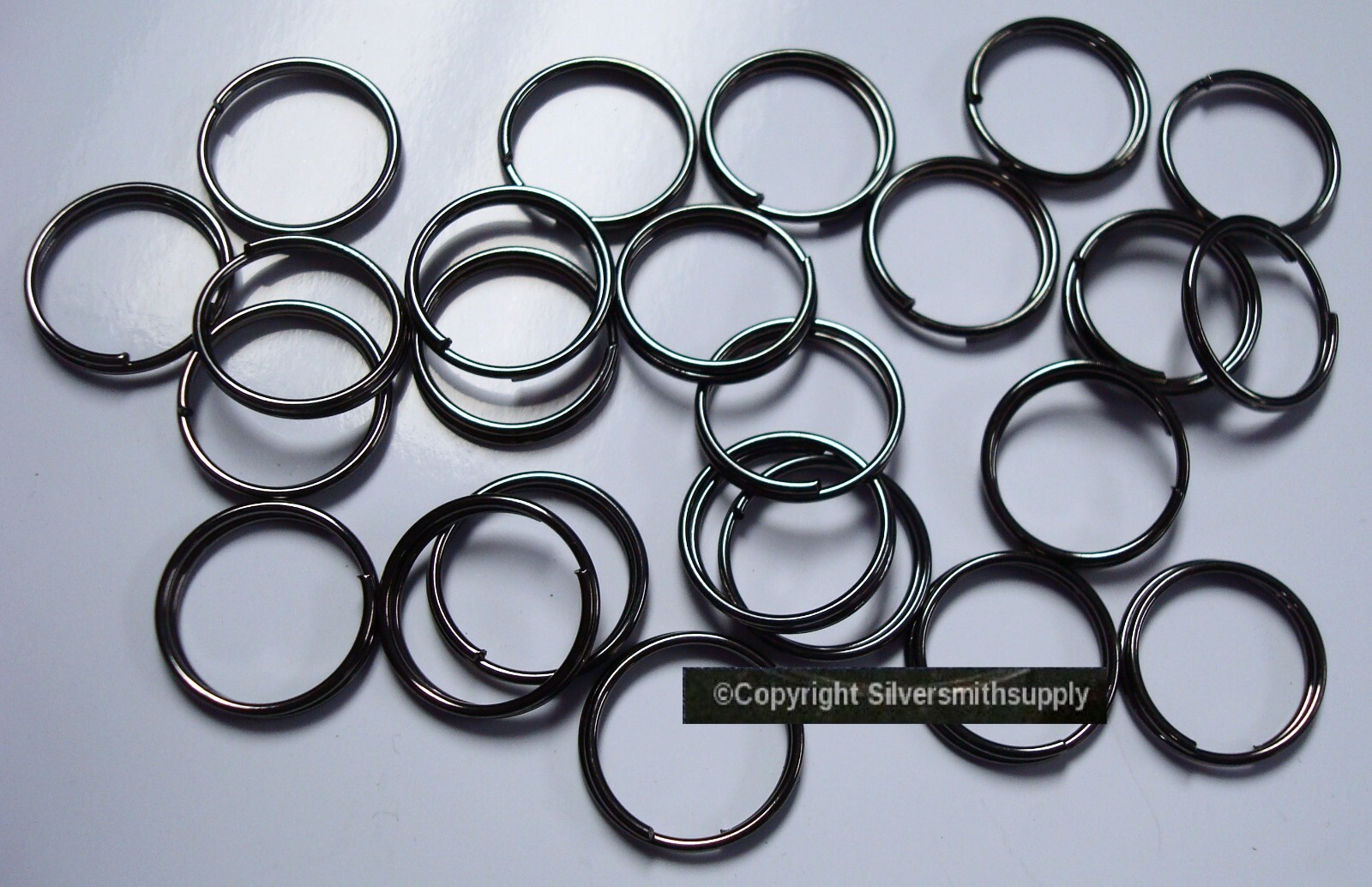 Split rings 16mm Gunmetal Blk steel 25pcs jewelry clasp attach charms FPC019