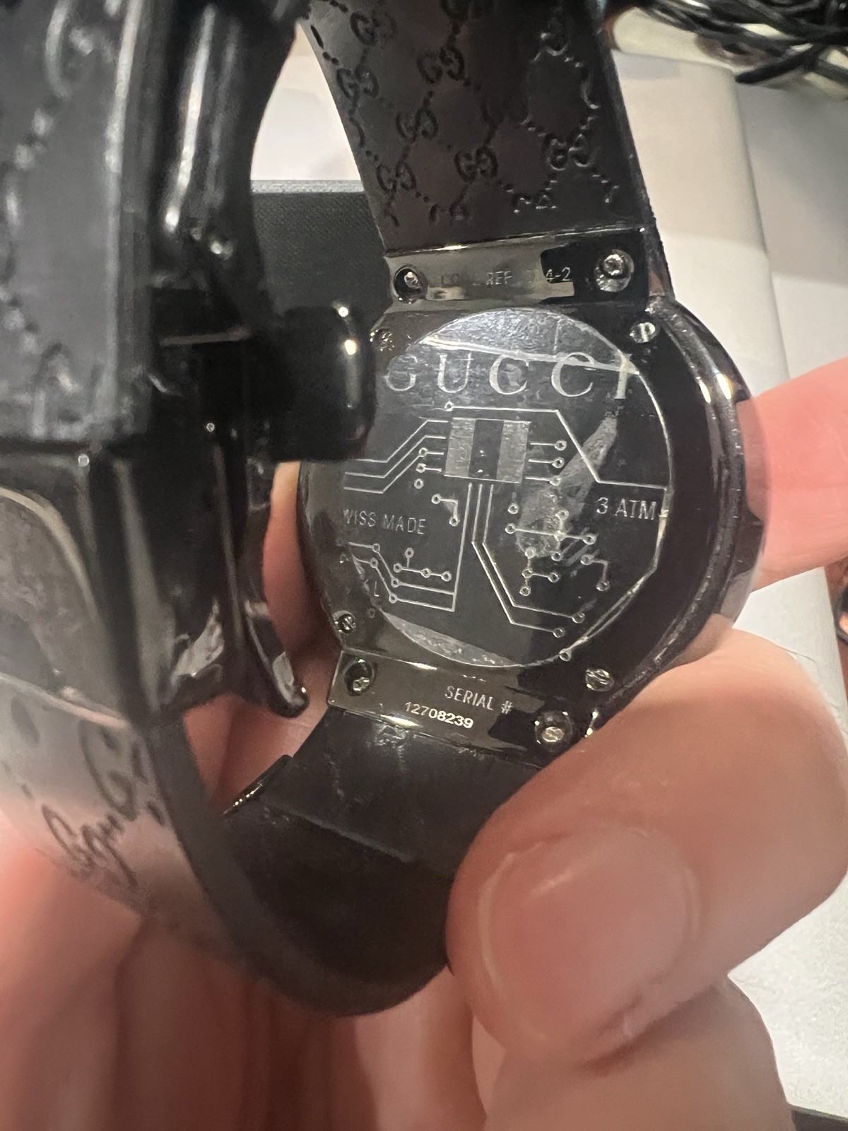 Gucci I-Black Stainless Steel Case with Black Rubber Strap Men’s