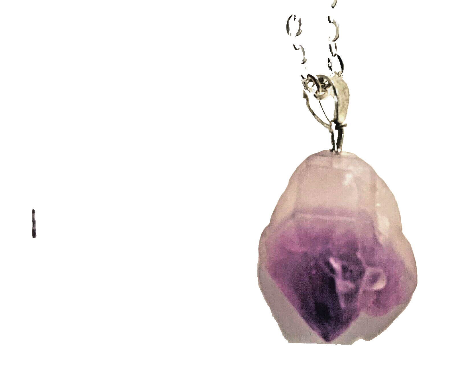 NEW Fashion Natural Gemstone Rock Irregular Amethyst Silver Tone Bail & Chain