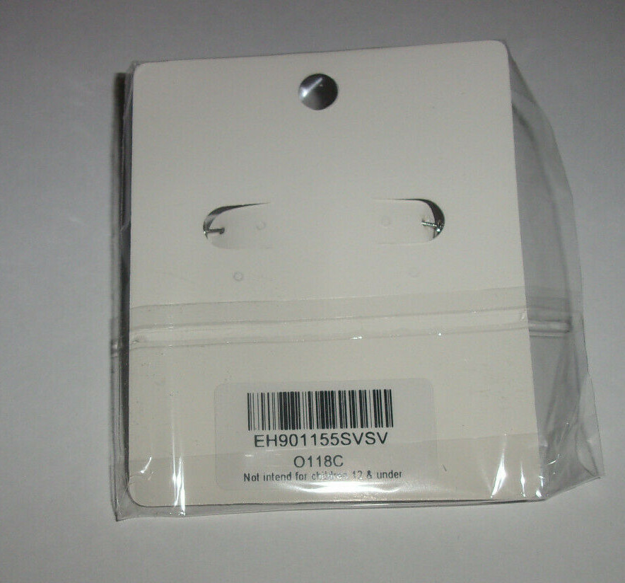 NEW IN PACKAGE, CIEL COLLECTION SILVERTONE HOOP EARRINGS APPROXIMATELY 2 1/8″