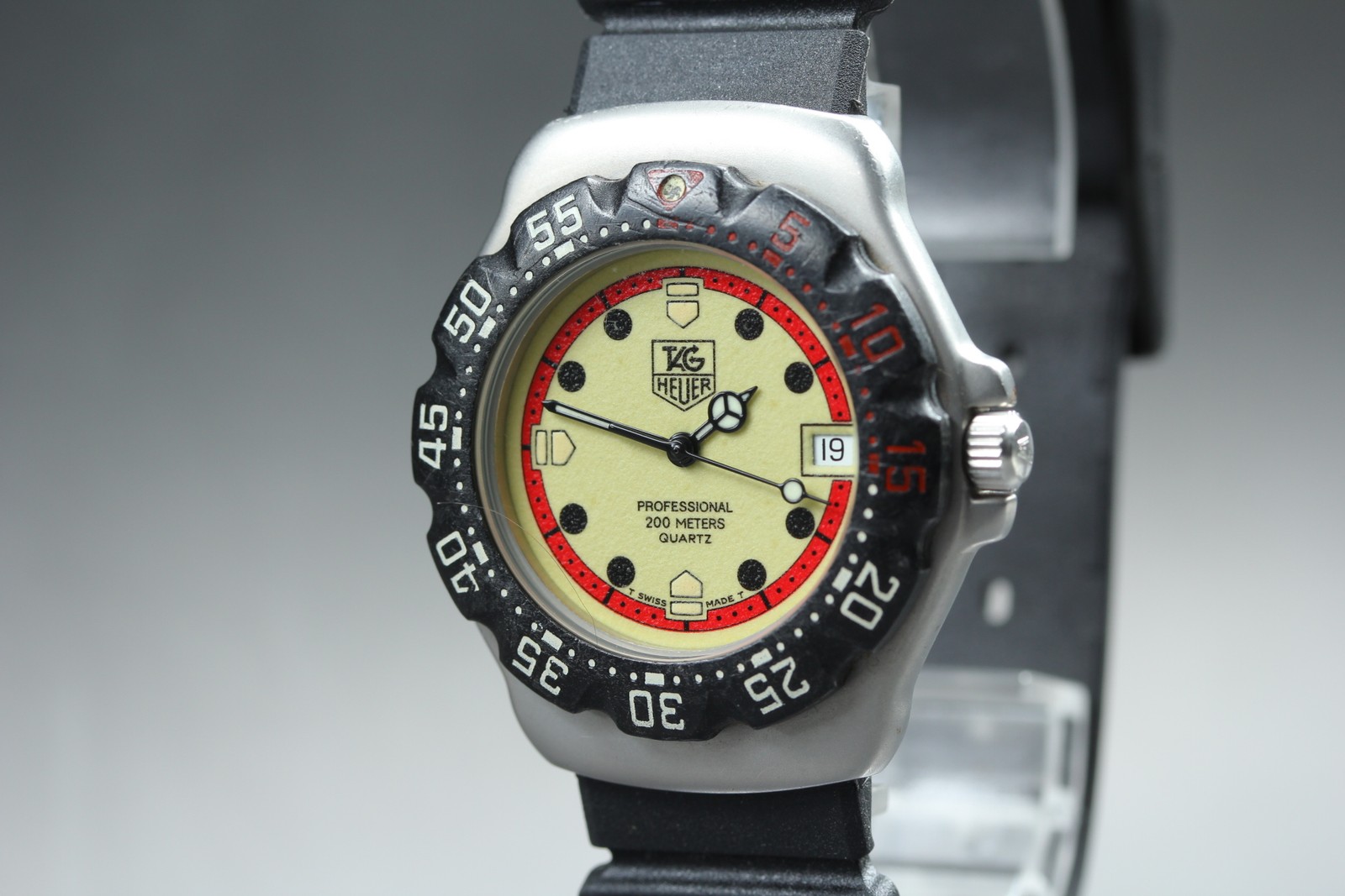 [Exc+5] TAG Heuer Formula 1 Professional WA1211 Cream Date 35mm Quartz Men watch