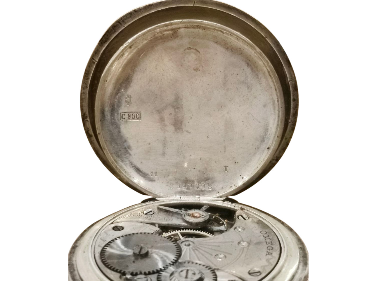 Vintage Pocket Watch Omega – Silver Case – For Restoration or Parts