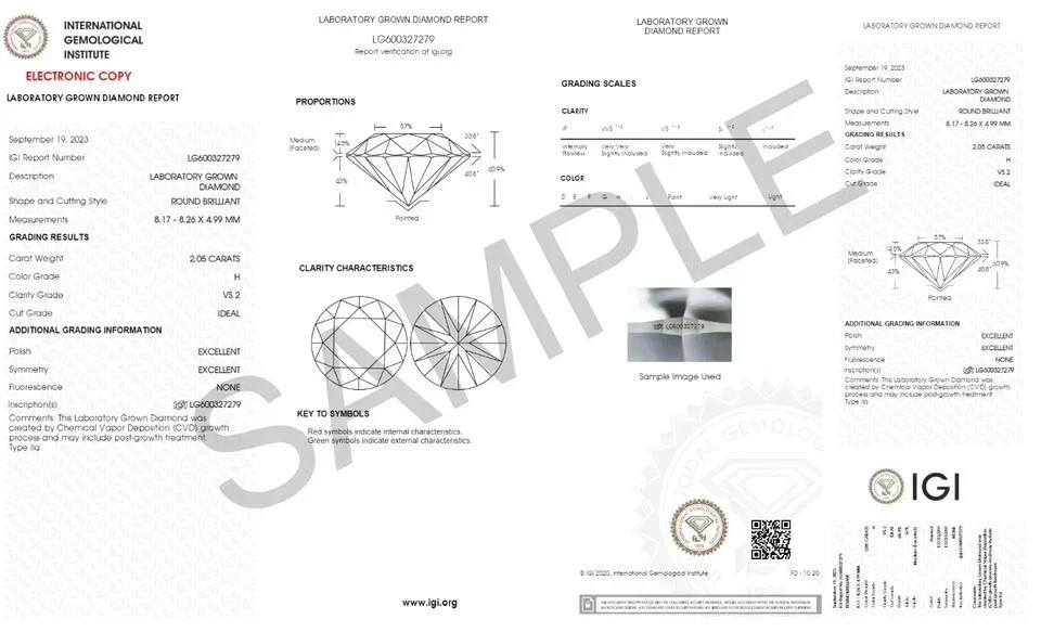 Diamond Engagement Ring 2.75 Ct Lab Grown E F VVS 18K White Gold IGI Round Cut