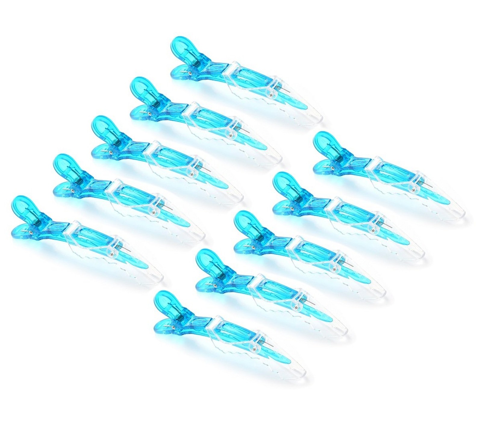 10pcs/set Multicolor Croc Alligator Clips – Transparent Plastic Hair Styling …