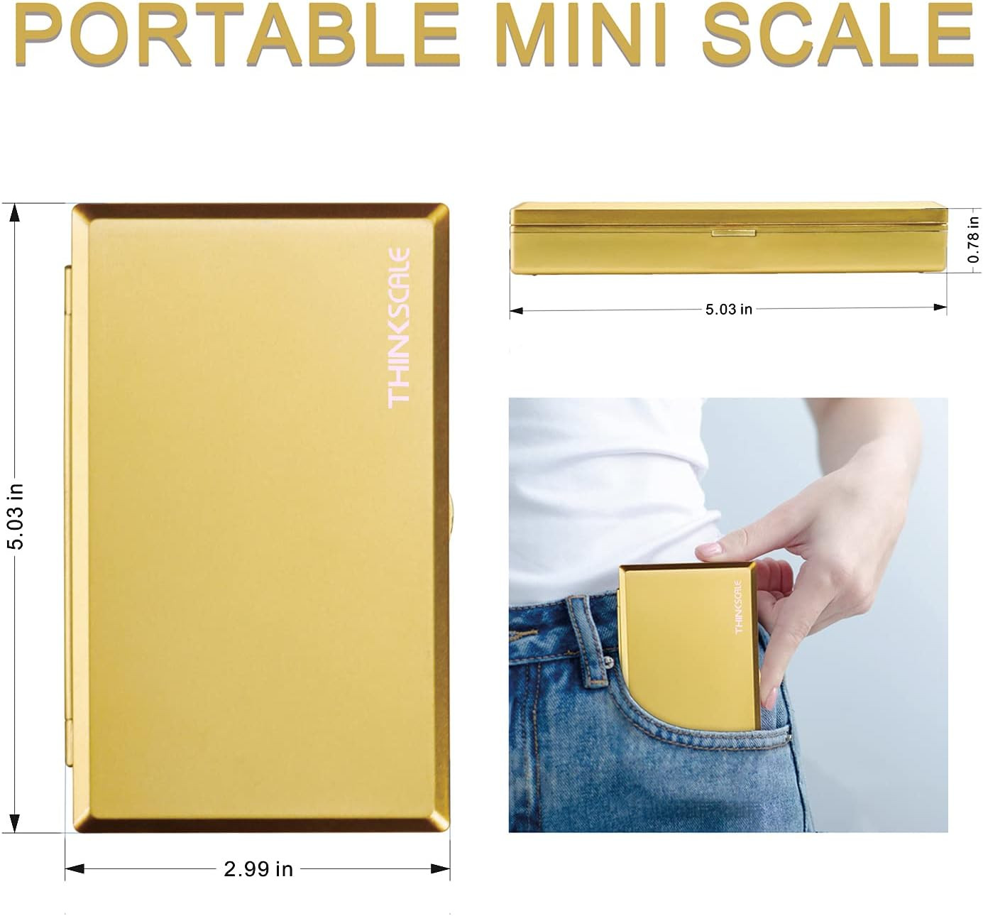 Digital Milligram Scale, 50G/0.001G Gold Jewelry and Gem Scale, Mg Scale for Pow