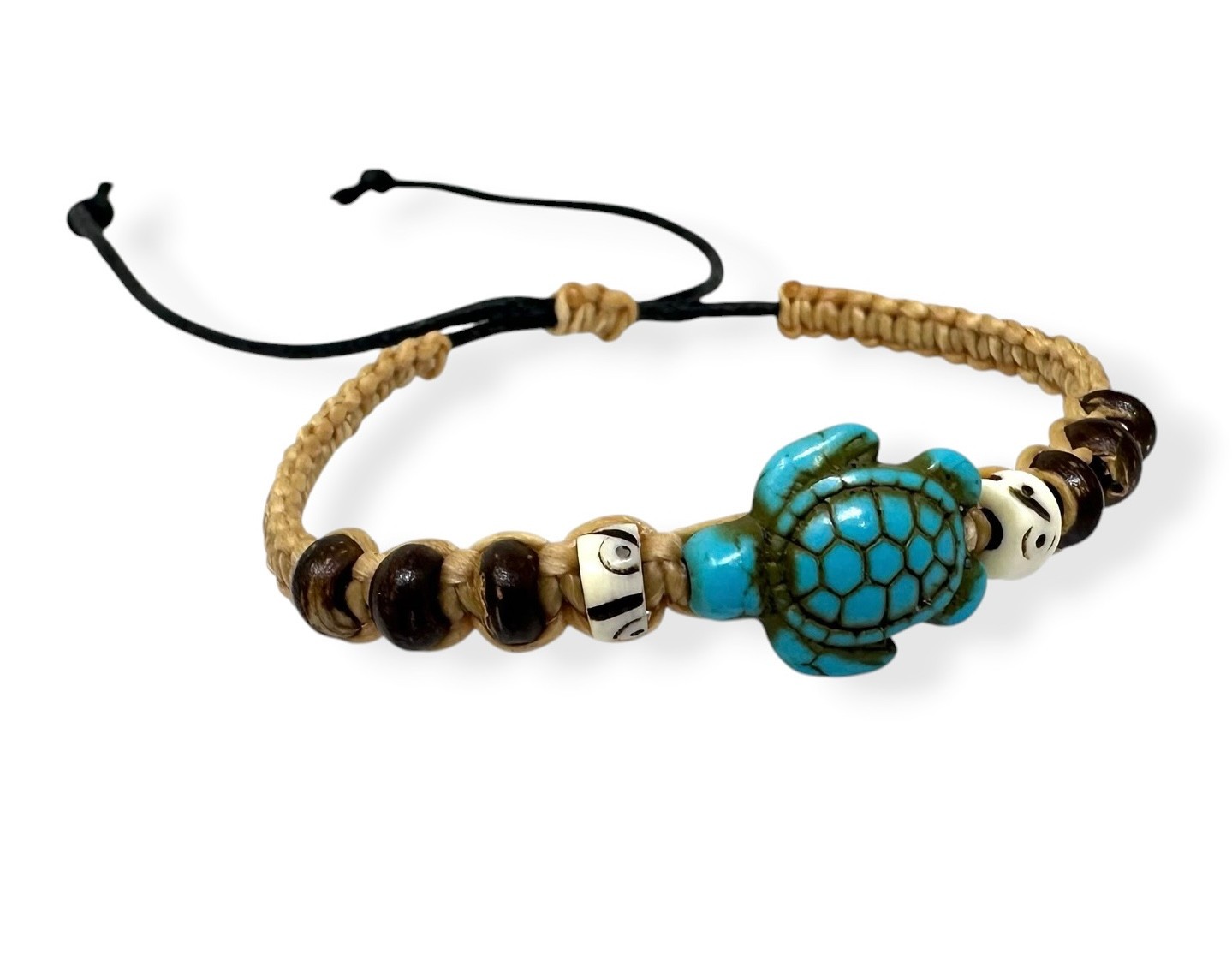 Sea Turtle Bracelet Braided Macrame Adjustable Cord Beach Bracelet Unisex Turtle