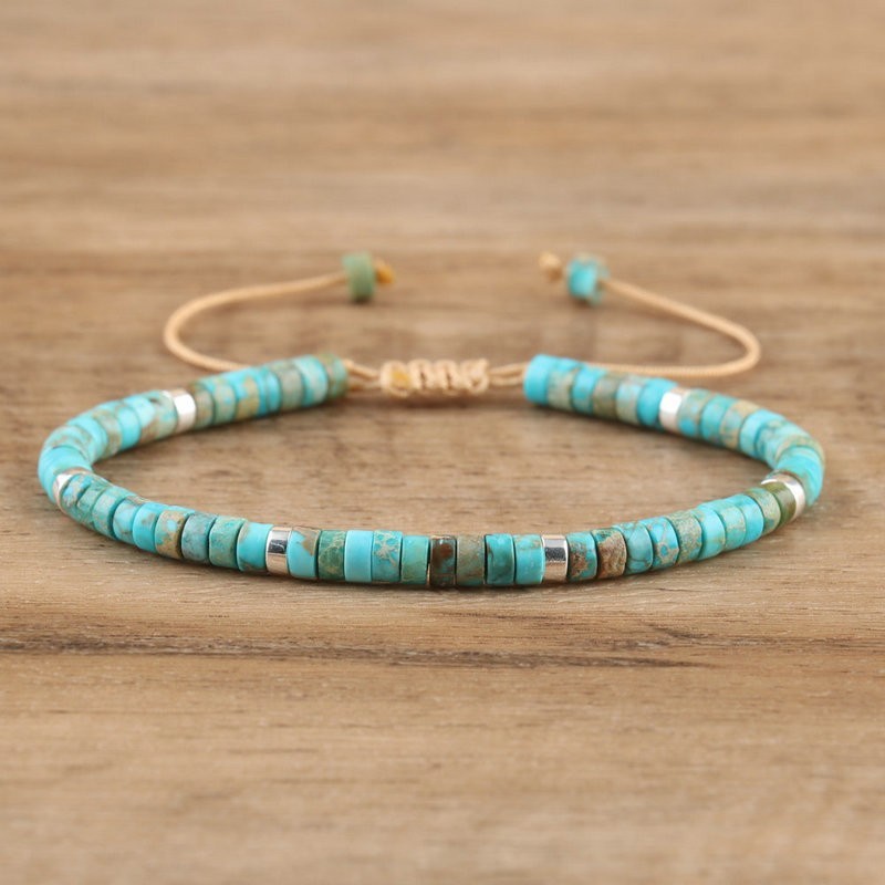 Natural Multi-Color Emperor Stone Bracelet Woven Adjustable Beaded Gift