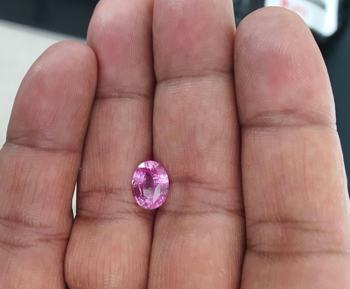 GIC Certified Natural Pink Sapphire Oval Gemstone (2.72 Ct, No Heat)