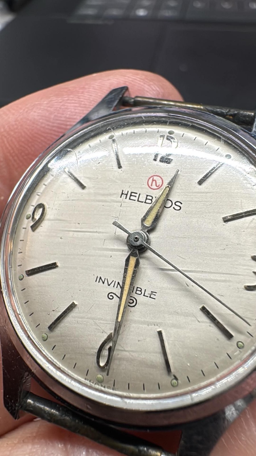 Vintage SS 33MM Helbros Invincible Manual Men’s Watch RUNS A50