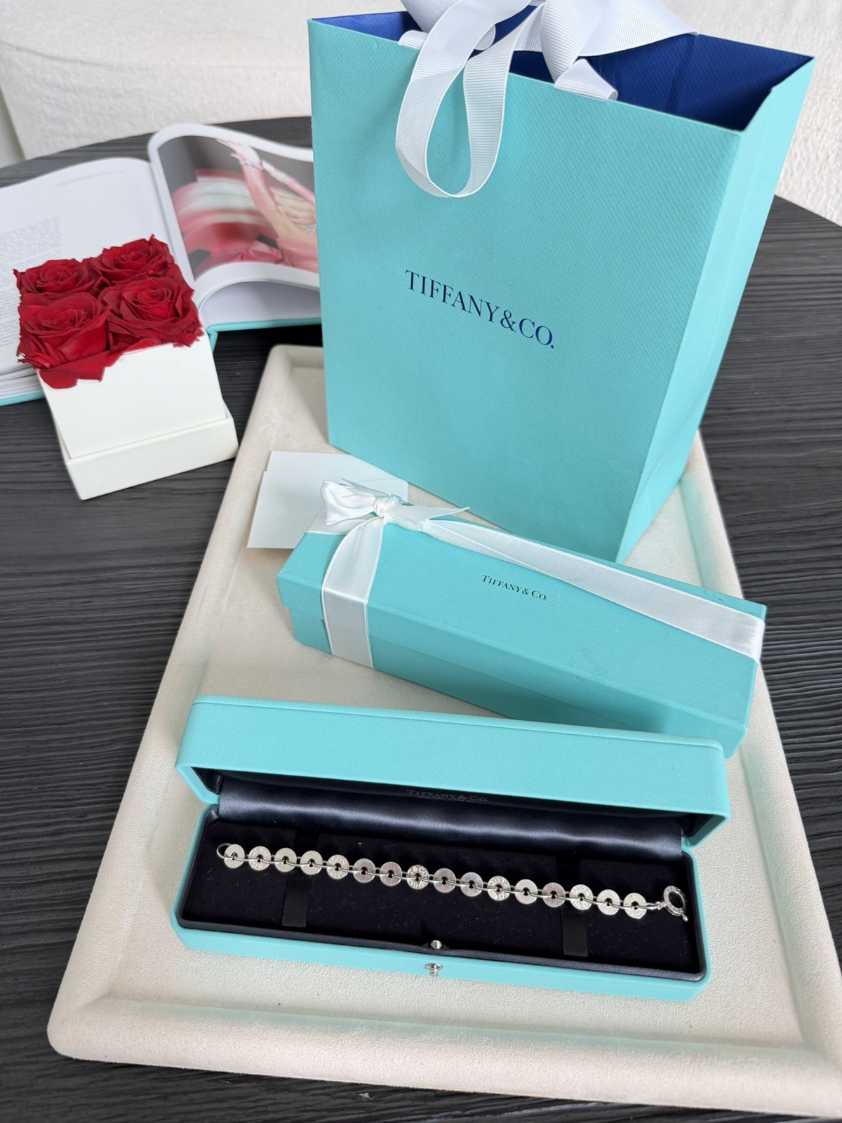 Tiffany & Co. 1837 Sterling Silver Circle Link Bracelet Medium 7.25”