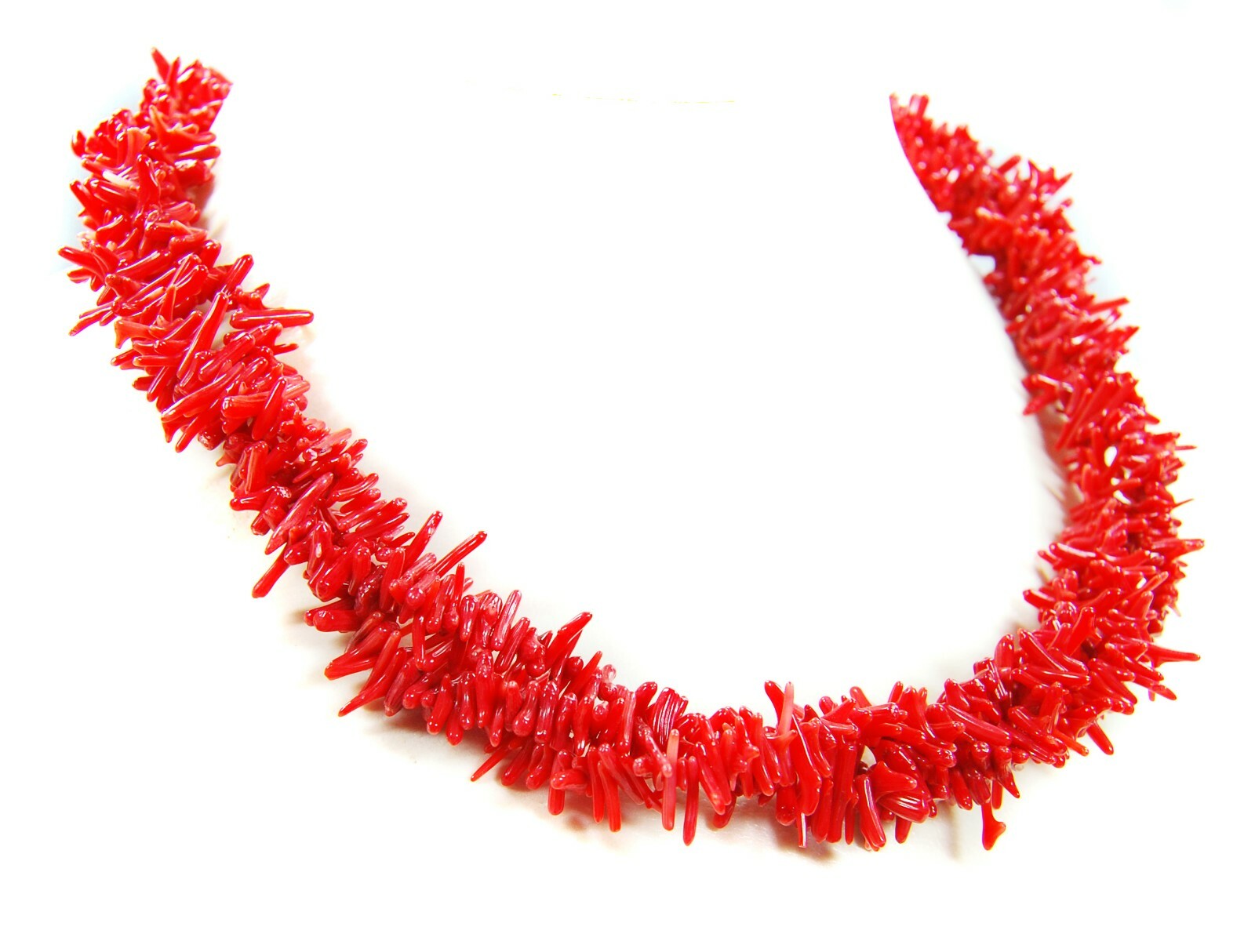 Heilstein Gemstone Chain Necklace Coral Three Row
