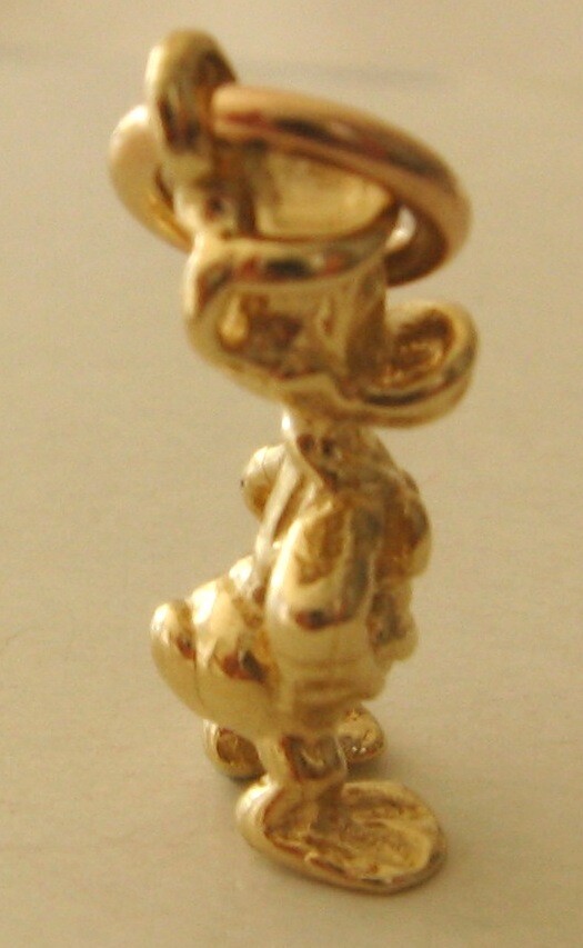 GENUINE SOLID 9ct 9K Yellow Gold 3D DONALD DUCK DISNEY ANIMAL Charm/Pendant