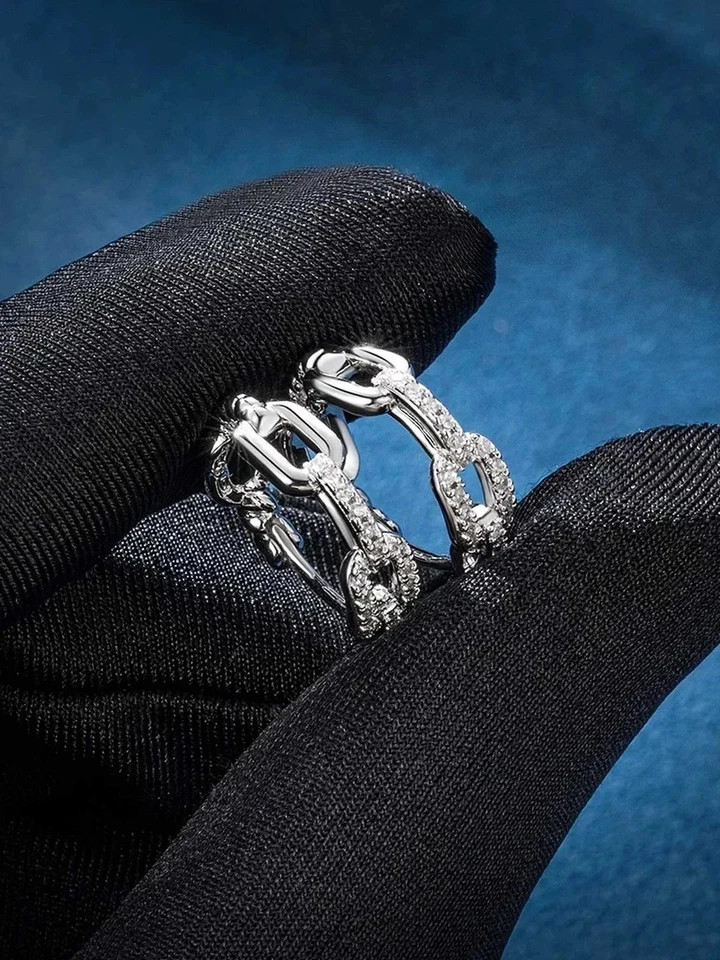 Sparkle Engagement Hoop Earrings Round Cut Simulated Diamond 925 Starling Silver
