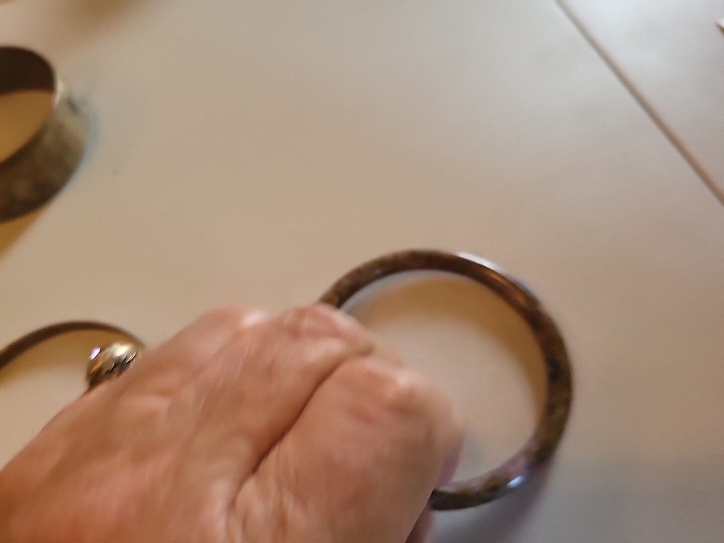 3 Ladies Bangles. Metal. Used. 2.8 In. Diameter, 8.8 In Circumference