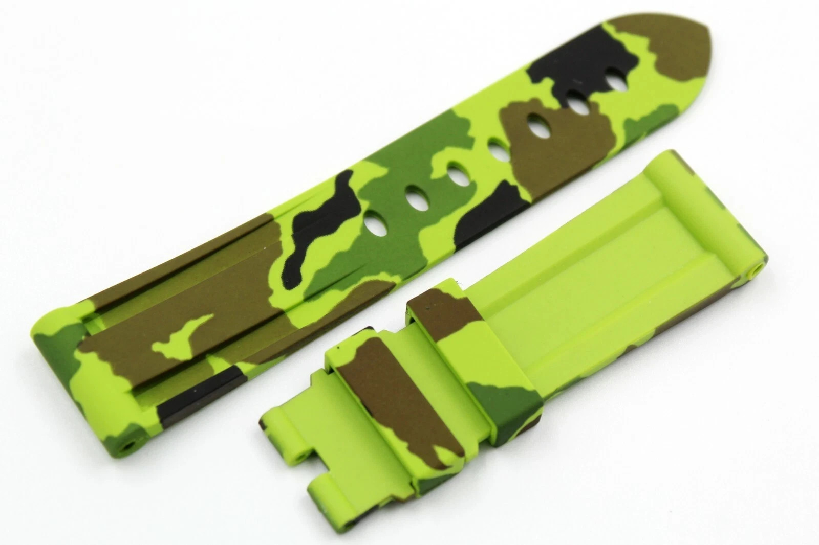 Green Camouflage Silicone TPU Strap Various Sizes Replacement Watches SOP9
